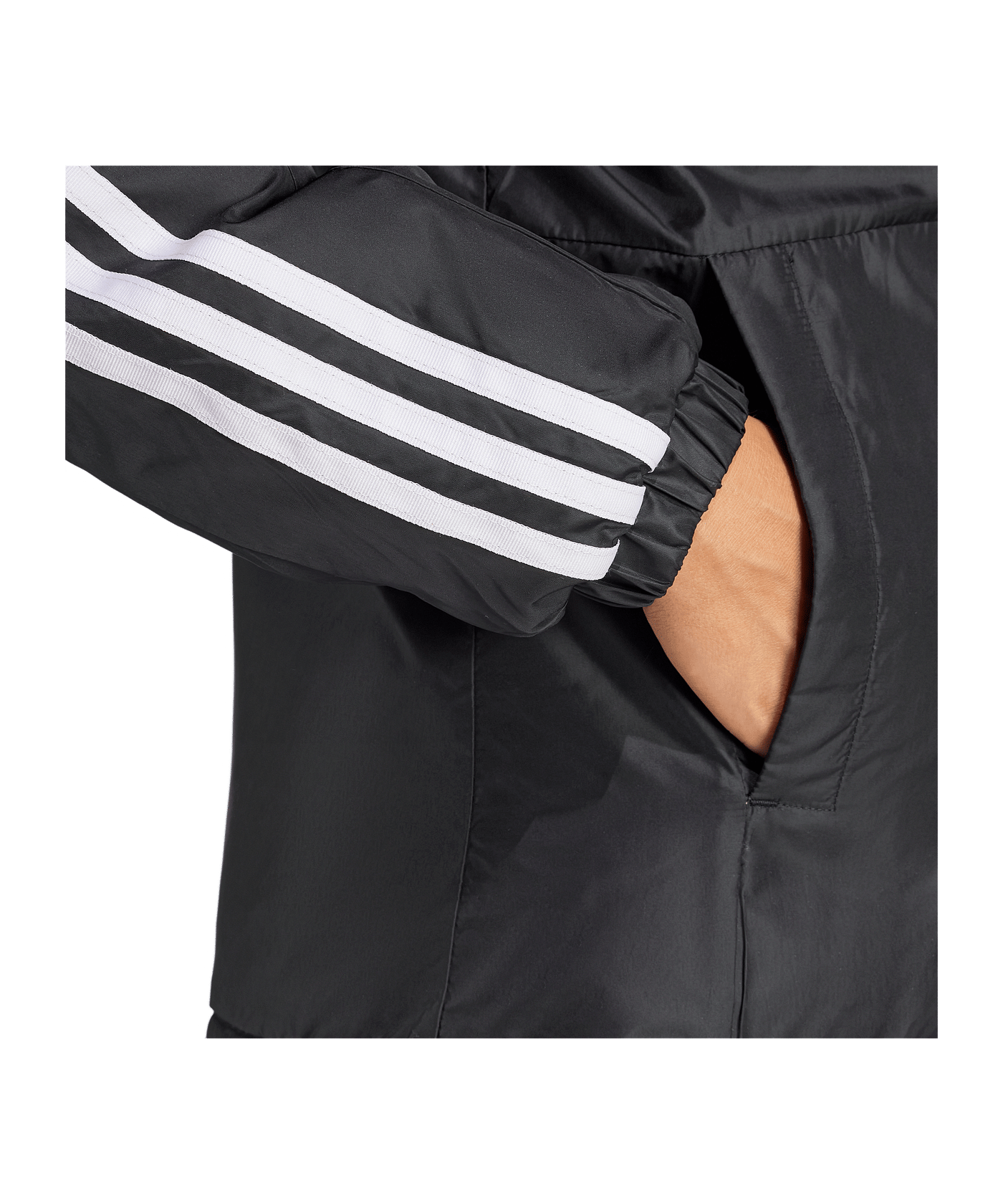 adidas Essentials 3-Stripes Kapuzenjacke Schwarz - schwarz