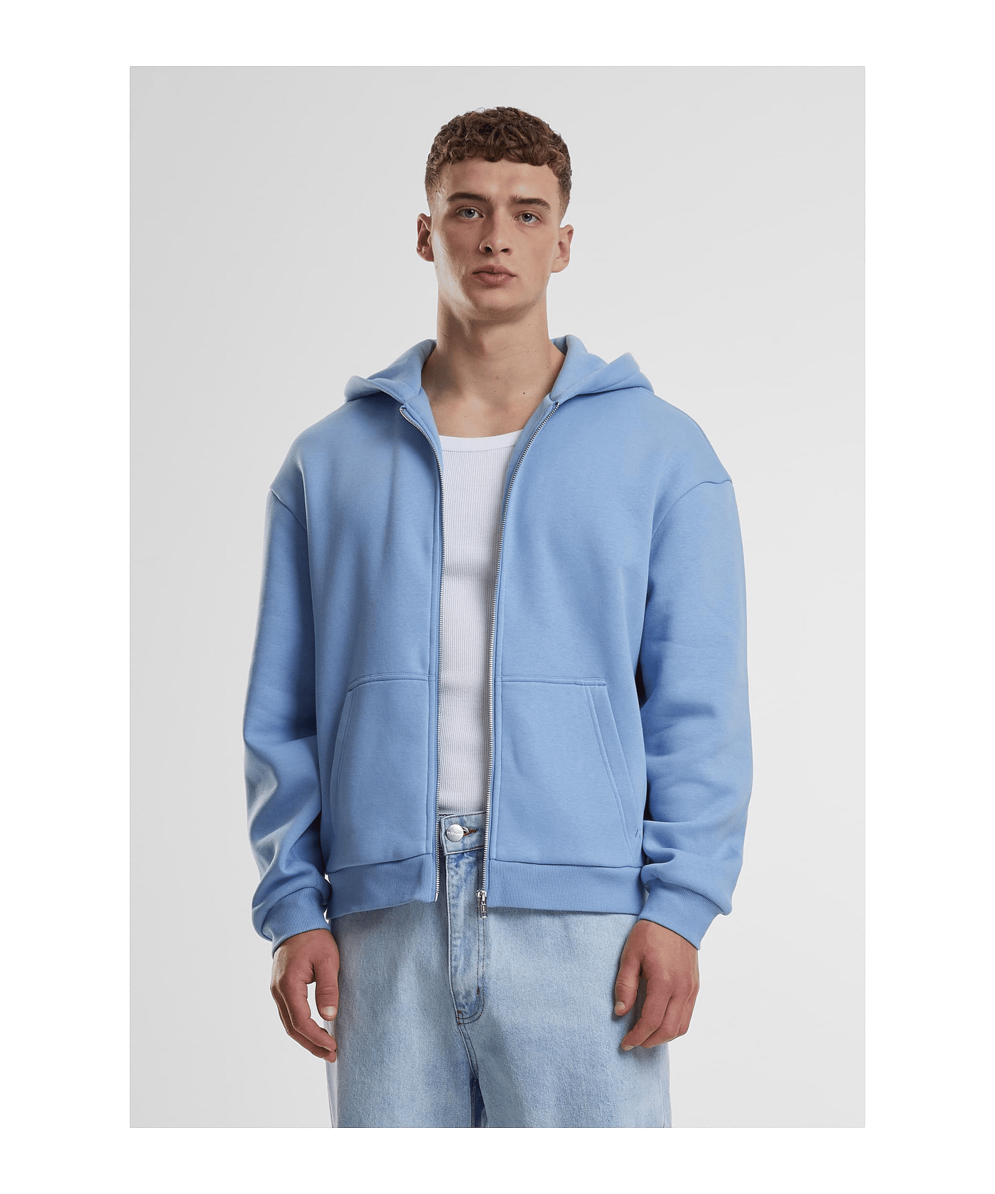 Urban Classic Fluffy Kapuzenjacke Blau - blau