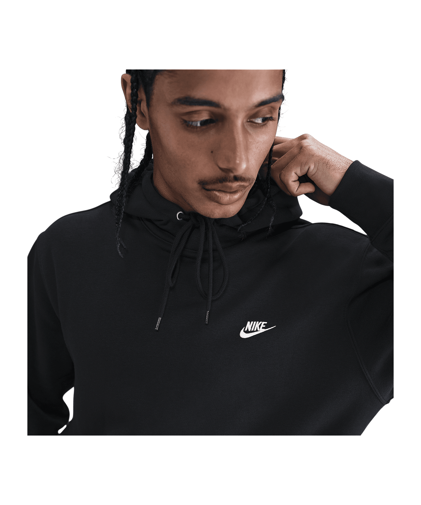 Nike Club Pullover Fleece Hoody Schwarz F010 - schwarz