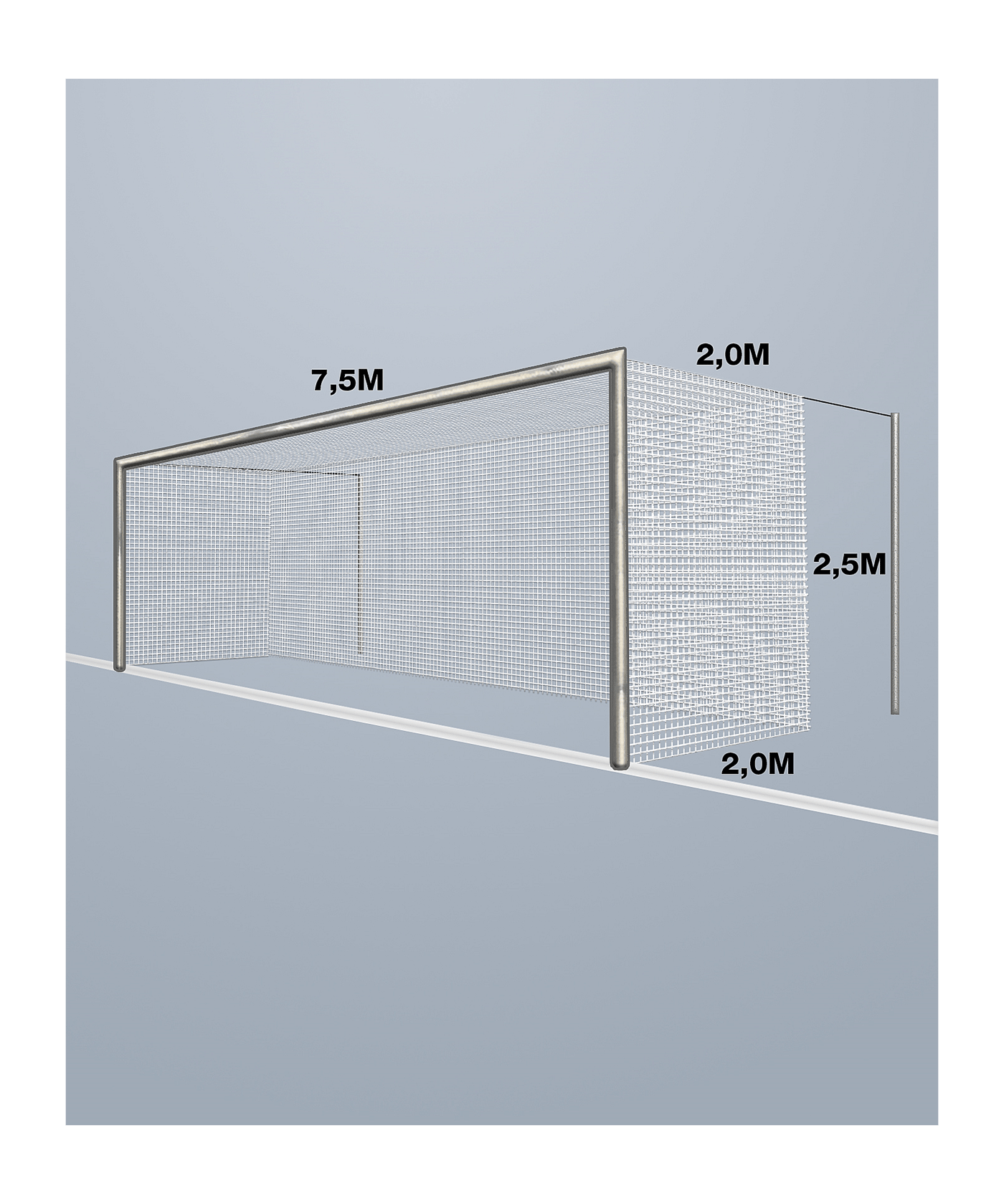 Cawila Tornetz 7,50x2,50m | Tiefe 2,0x2,0m - weiss