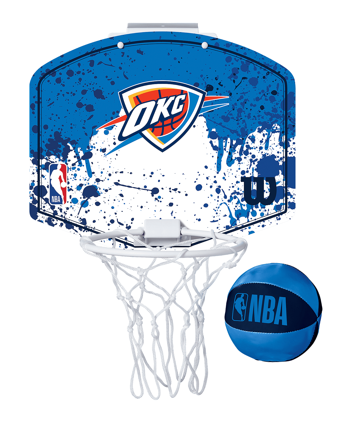 Wilson NBA Oklahoma City Thunder Team Mini Hoop Basketball Miniball Silber - silber