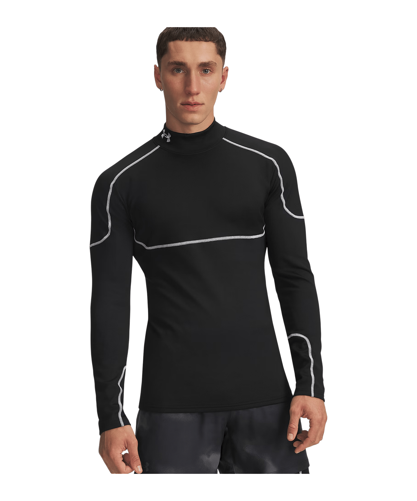 Under Armour Cold Weather Grid Longsleeve Mock Schwarz F001 - schwarz