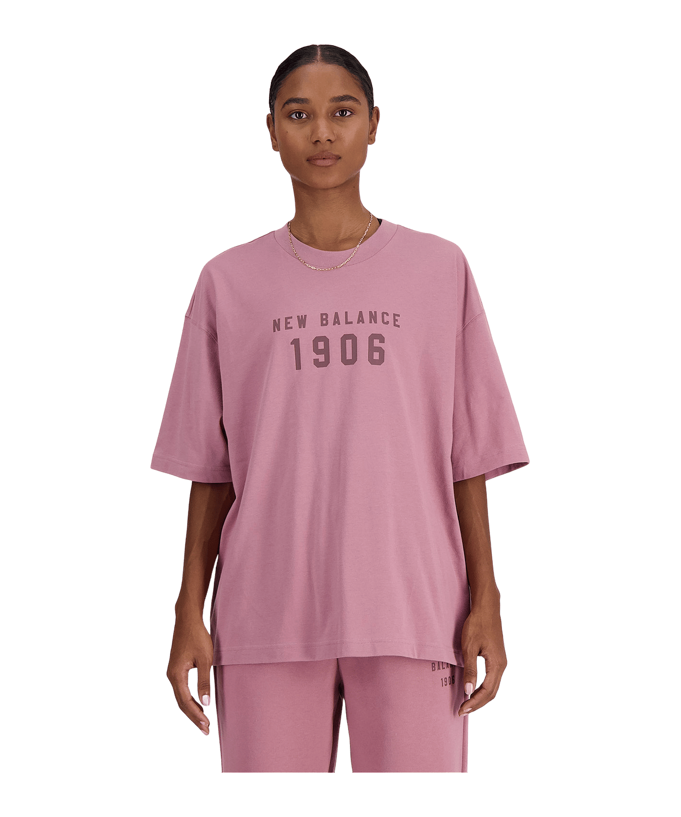 New Balance Iconic Collegiate Jersey Oversize - rosa