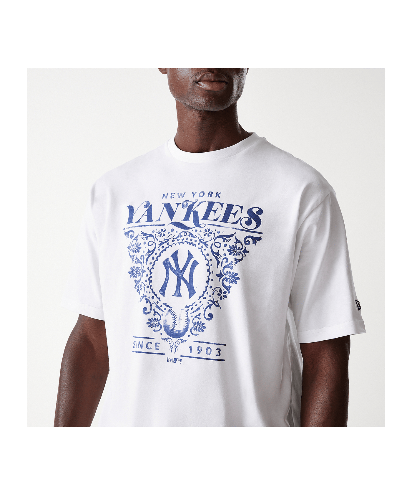 New Era MLB New York Yankees Floral Graphic Oversized T-Shirt Weiss - weiss