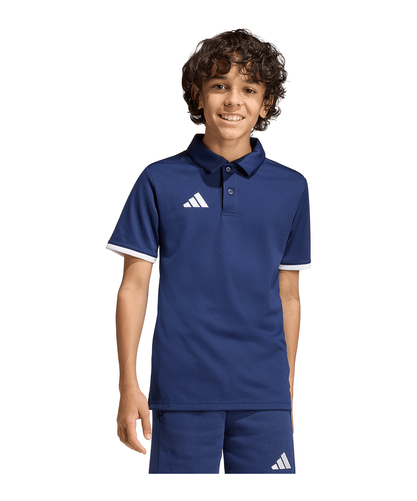 adidas Entrada 26 Polo Kids Dunkelblau - weiss