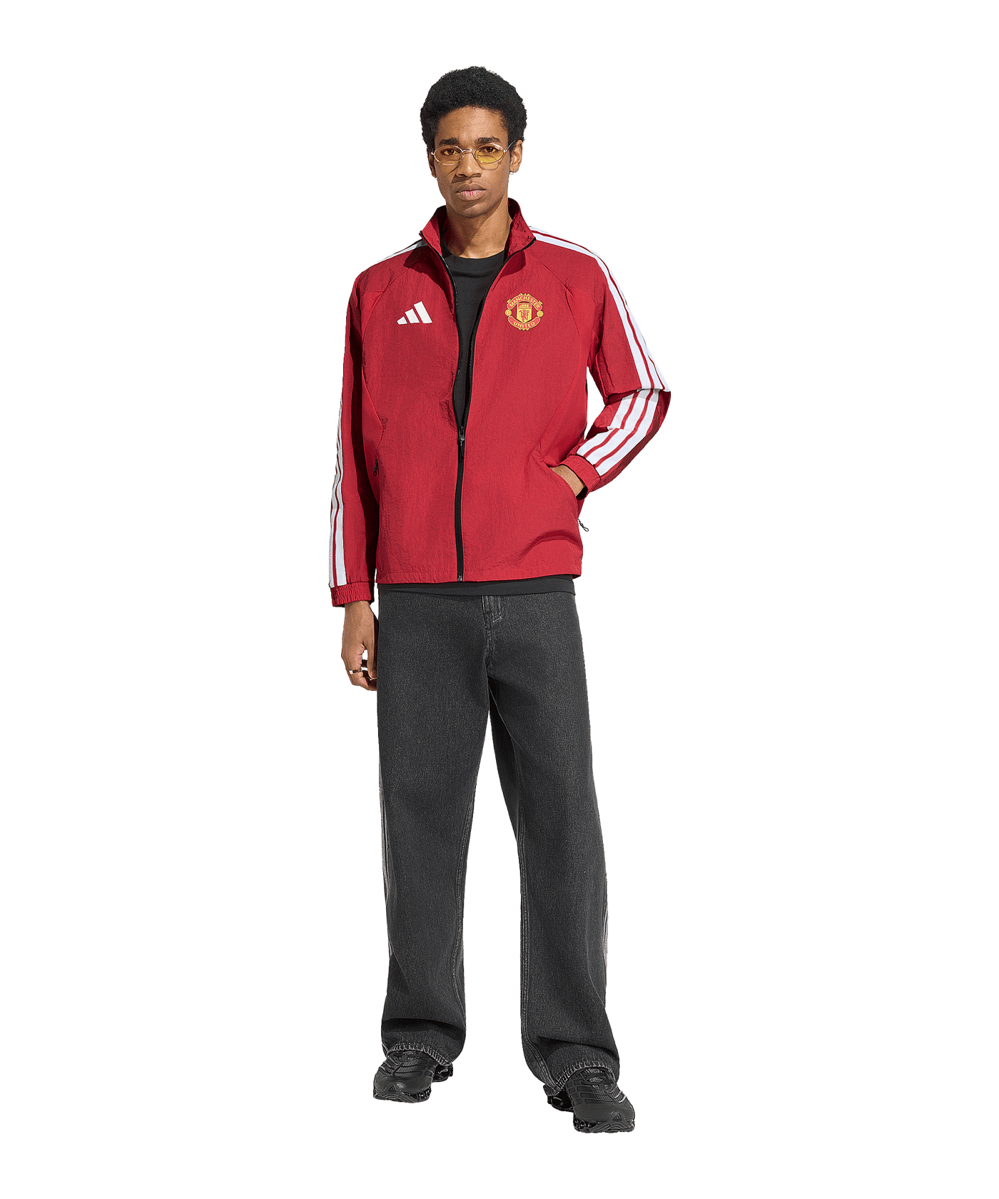 adidas Manchester United Anthem Jacke Rot - rot