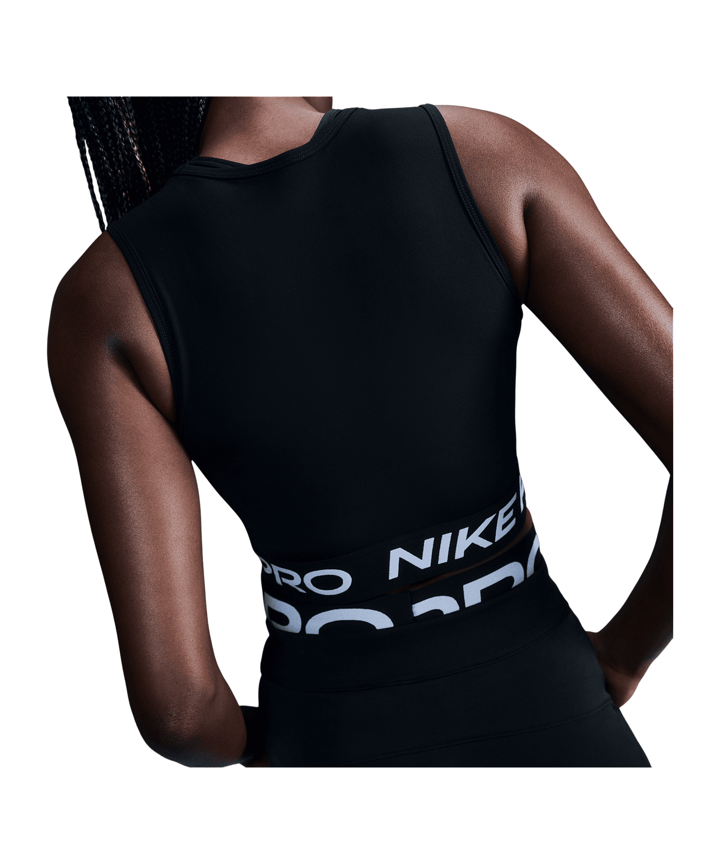 Nike Pro 365 Crop Tanktop Damen Schwarz F010 - schwarz