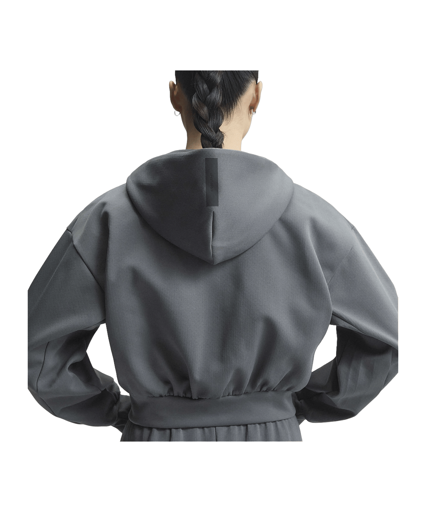 adidas Cropped Kapuzenjacke Damen Grau - grau