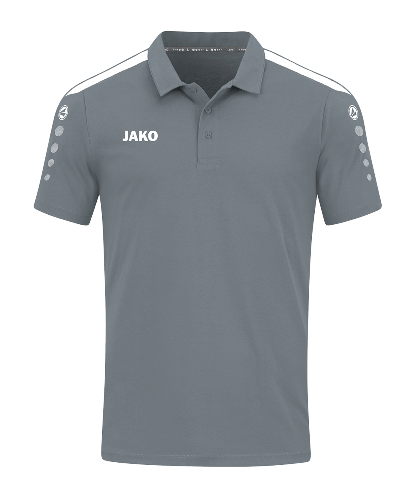 JAKO Power Poloshirt Grau Weiss F840 - grau
