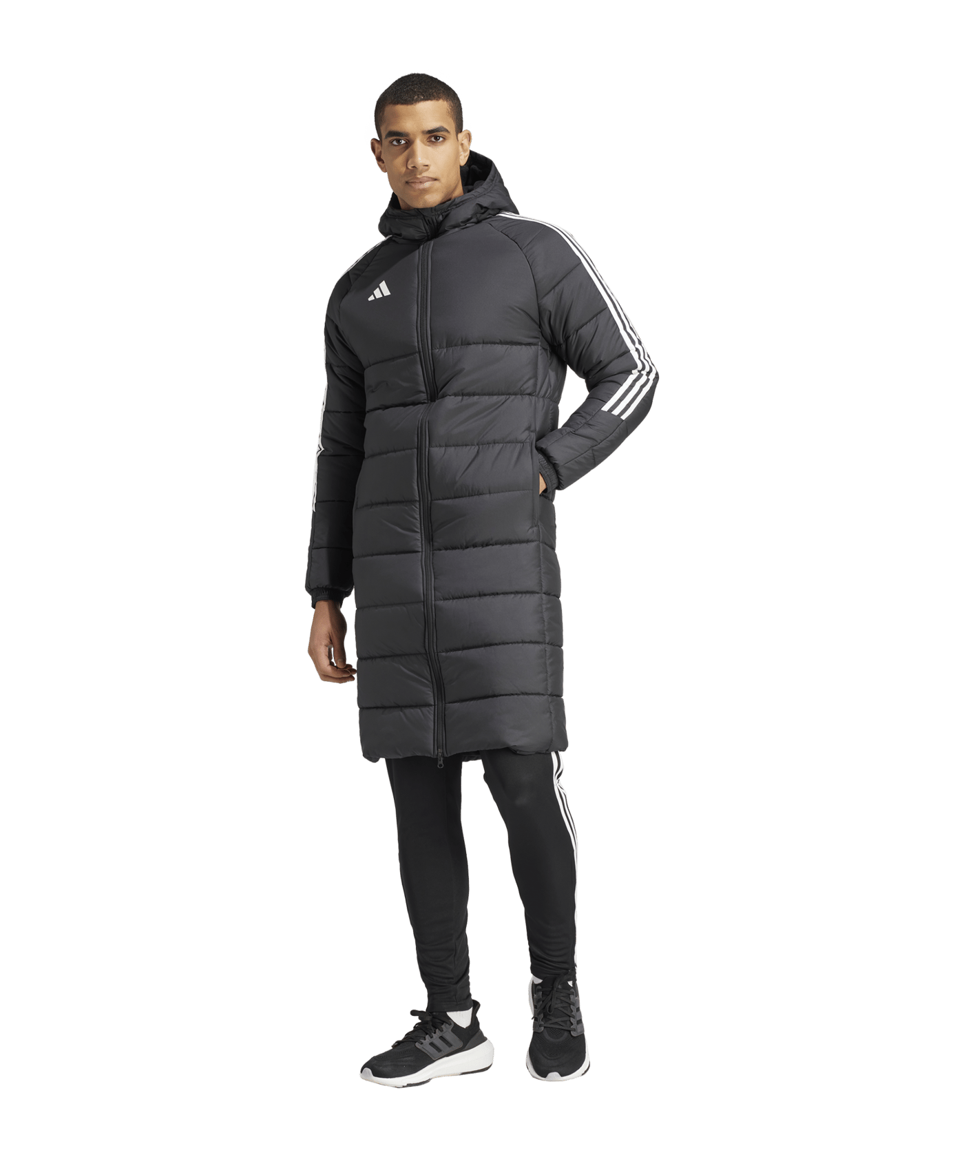 adidas Tiro 24 Long Coachjacke Schwarz Weiss Laufschuh - schwarz