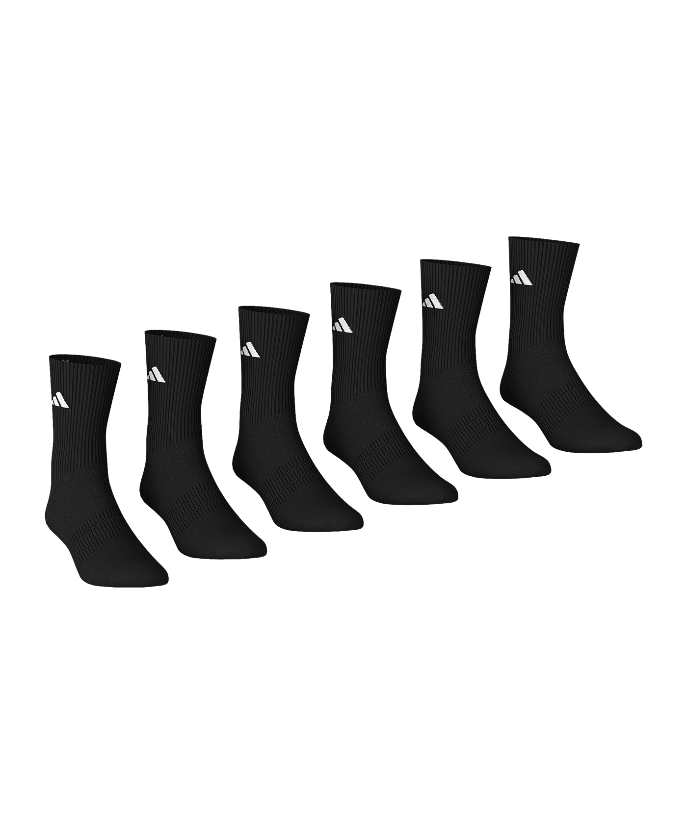 adidas Crew 6er Pack Socken Schwarz - schwarz