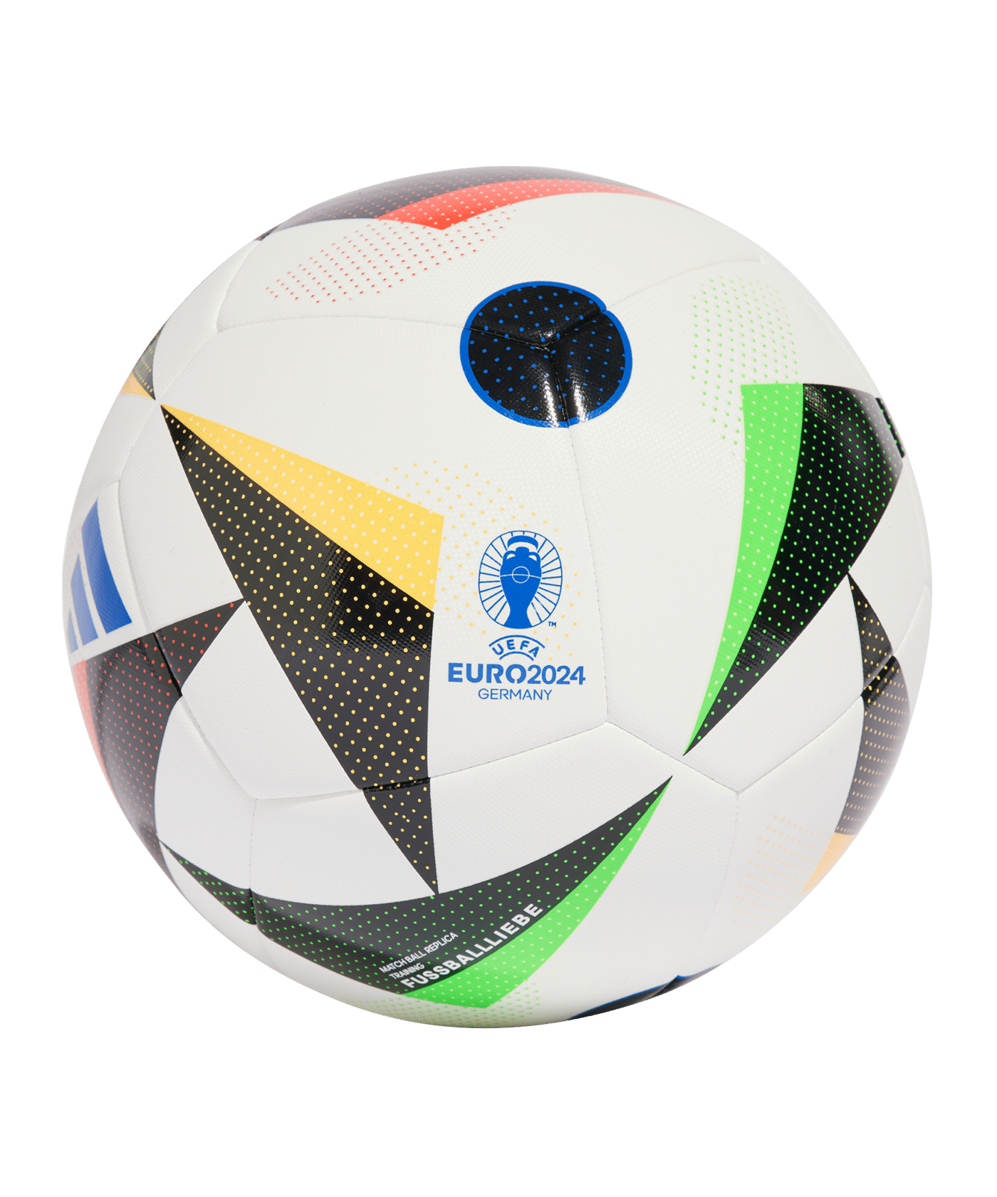 adidas Fussballliebe TRN Trainingsball EM 2024 Weiss Schwarz Blau - weiss