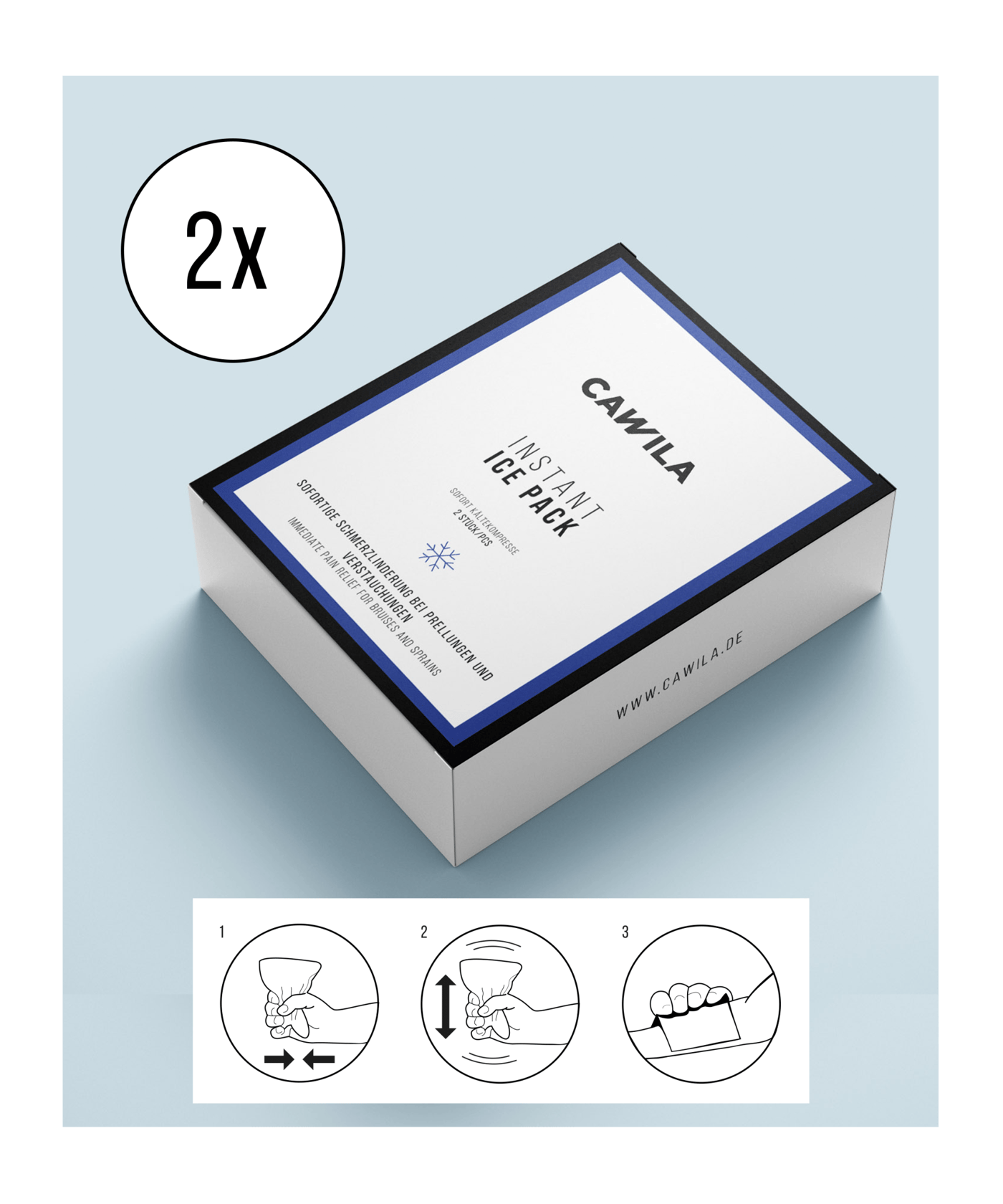 Cawila Instant ICE PACK 2 Stück 22 x 15cm - weiss