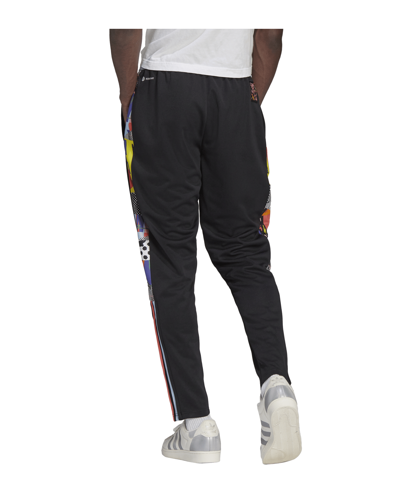 adidas Tiro Pride Trainingshose Schwarz Blau Rot - schwarz
