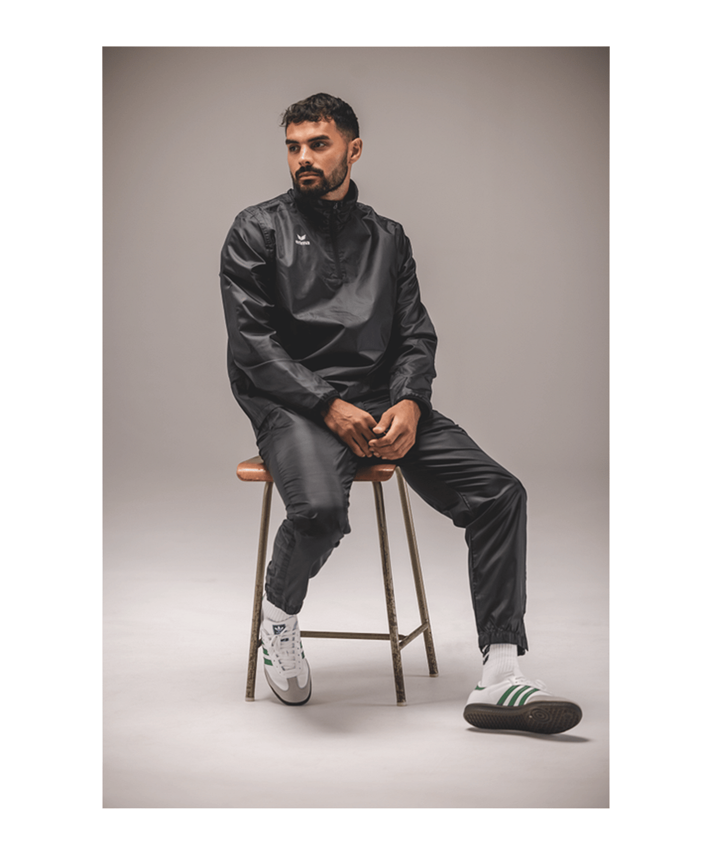 Erima Team Halfzip Regensweatshirt Schwarz - schwarz