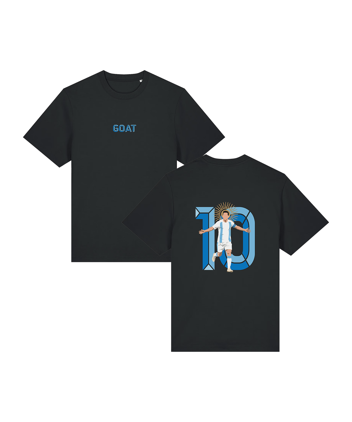 11teamsports Argentinien "GOAT" T-Shirt WM 2026 Schwarz - schwarz