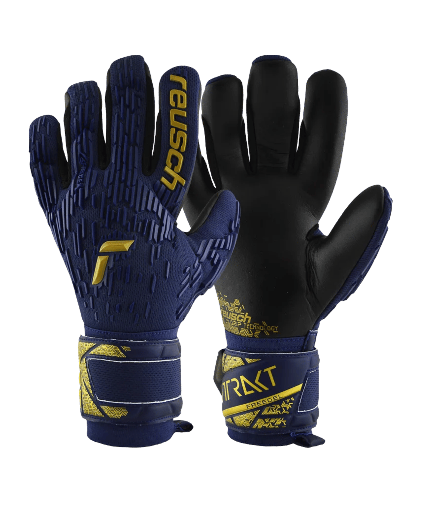 Reusch Attrakt Freegel Silver TW-Handschuhe Blau Gold Schwarz F4411 - blau