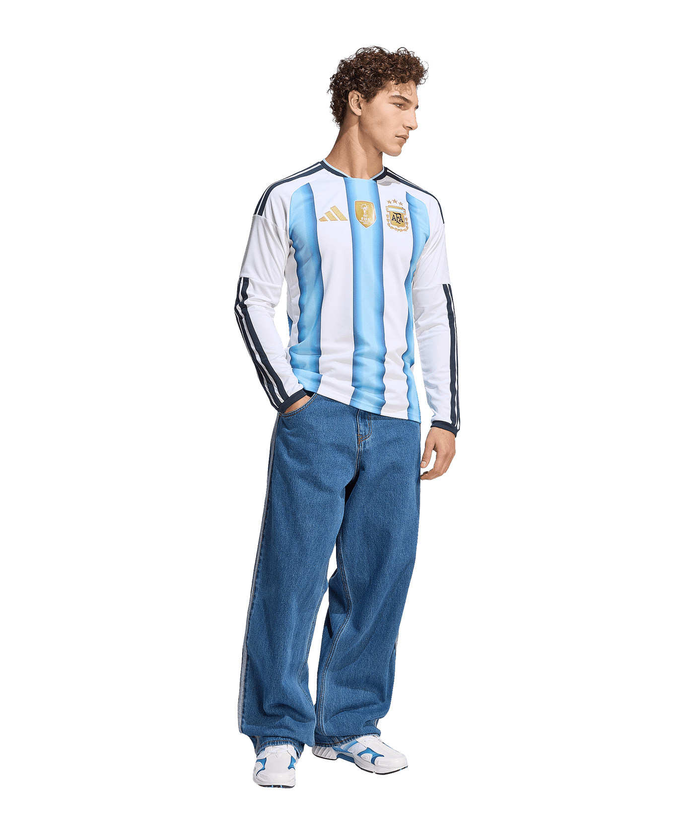 adidas Argentinien Trikot Langarm Home WM 2026 Weiß - weiss