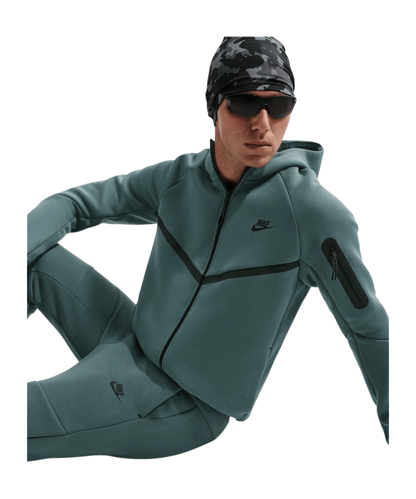 Nike Tech Fleece Kapuzenjacke Grün - gruen