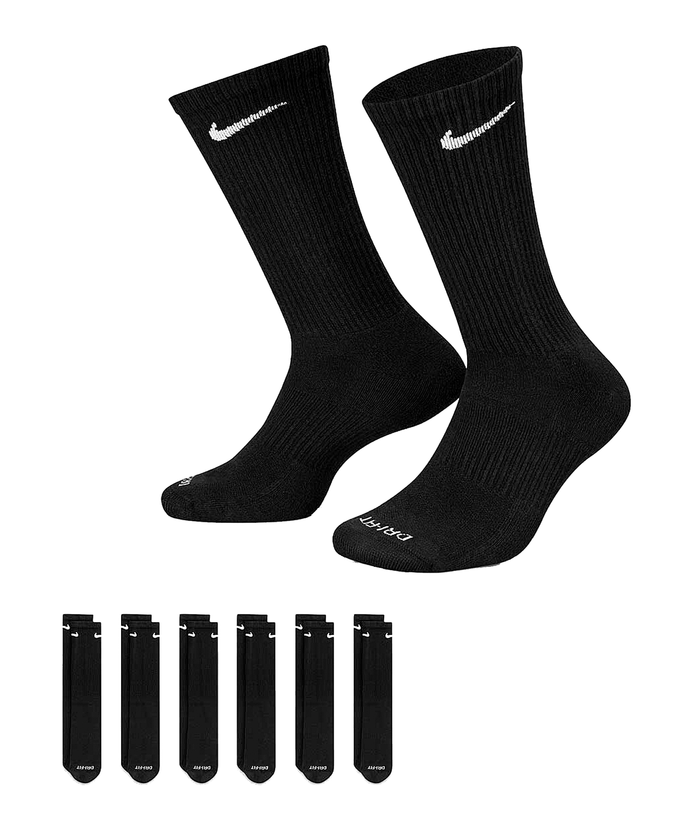 Nike Everyday Plus Cushioned 6er Pack Socken F010 - schwarz