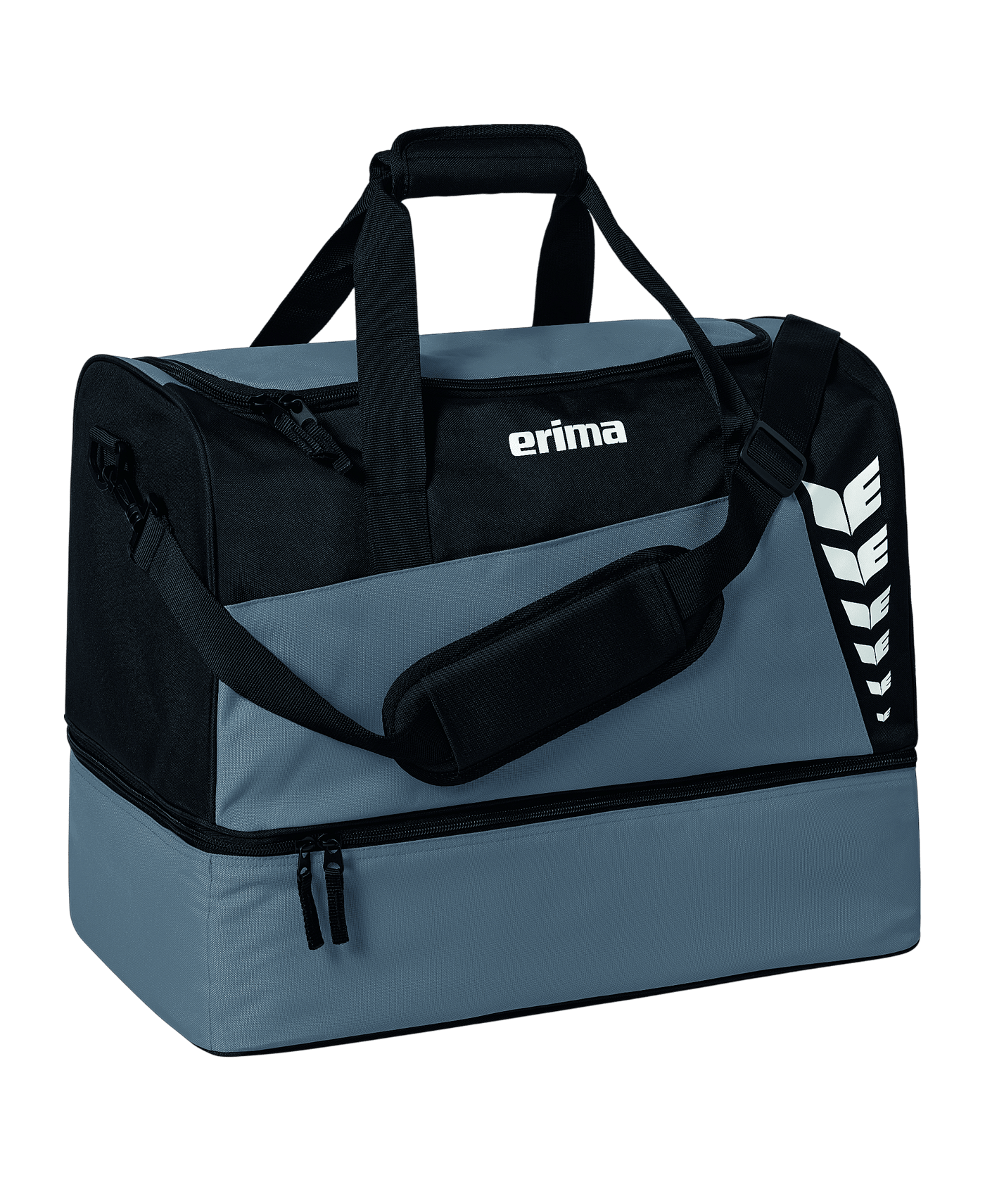 Erima Six Wings Sporttasche mit Bodenfach Gr. M Grau Schwarz - grau