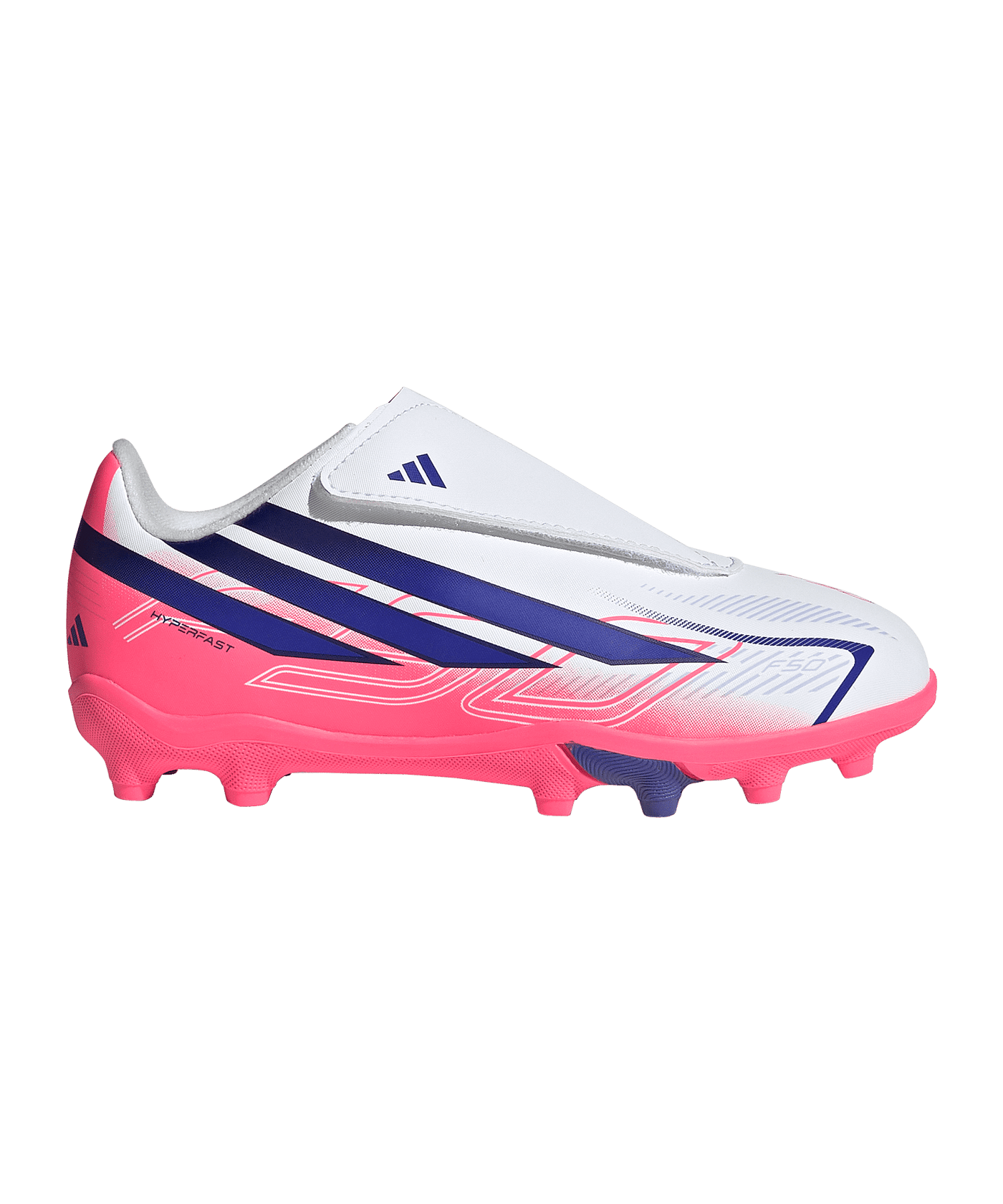 adidas F50 Hyperfast Club Hook and Loop FG/MG Kinder Weiß - weiss