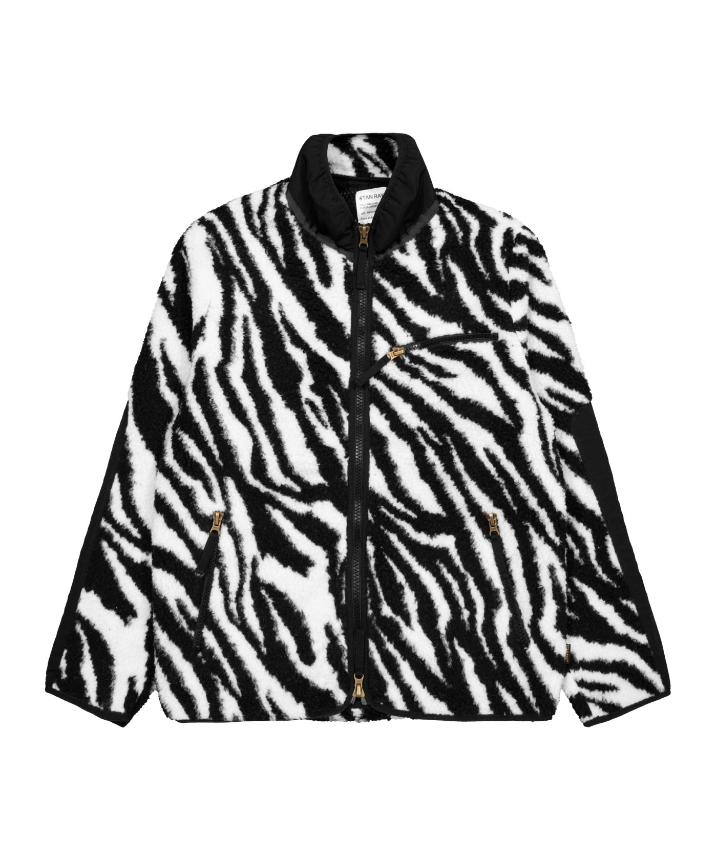Stan Ray High Pile Fleece Jacke Schwarz Weiss - schwarz