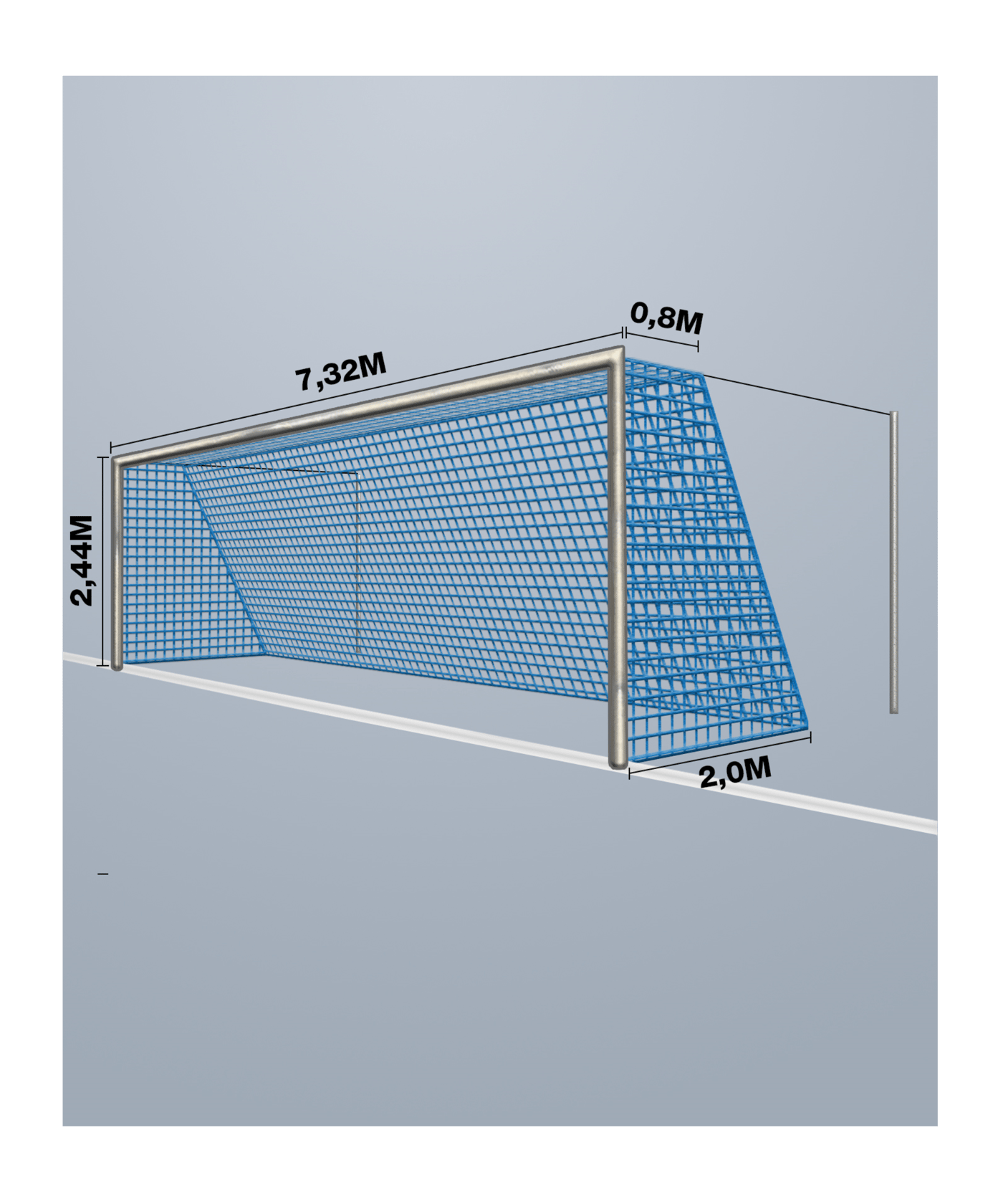 Cawila Tornetz 7,50x2,50m | Tiefe 0,8x2,0m - blau