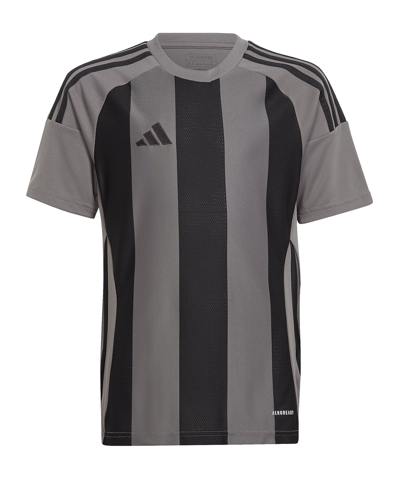 adidas Striped 24 Trikot Kids Grau Schwarz - grau