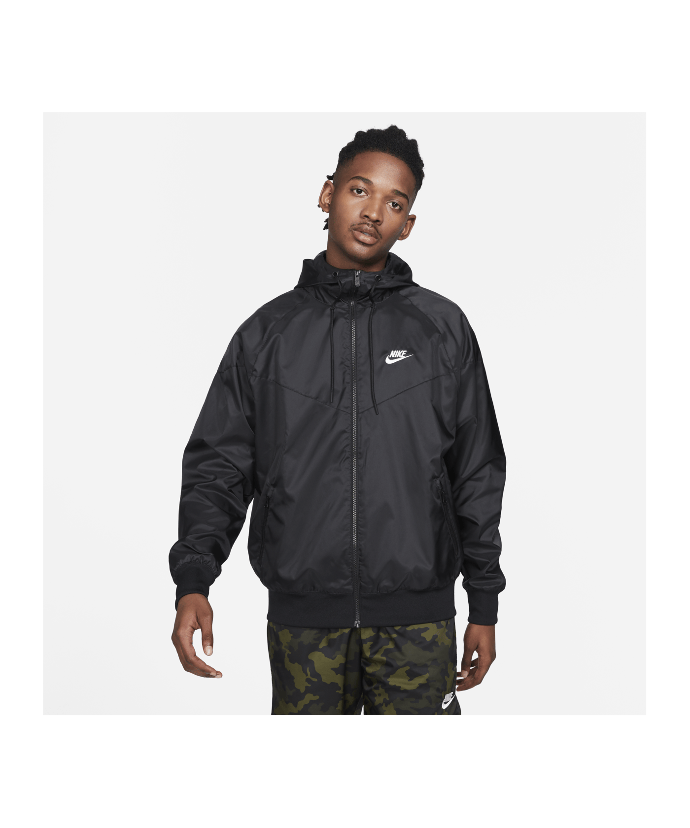 Nike Woven Windrunner Kapuzenjacke Schwarz 010 - schwarz
