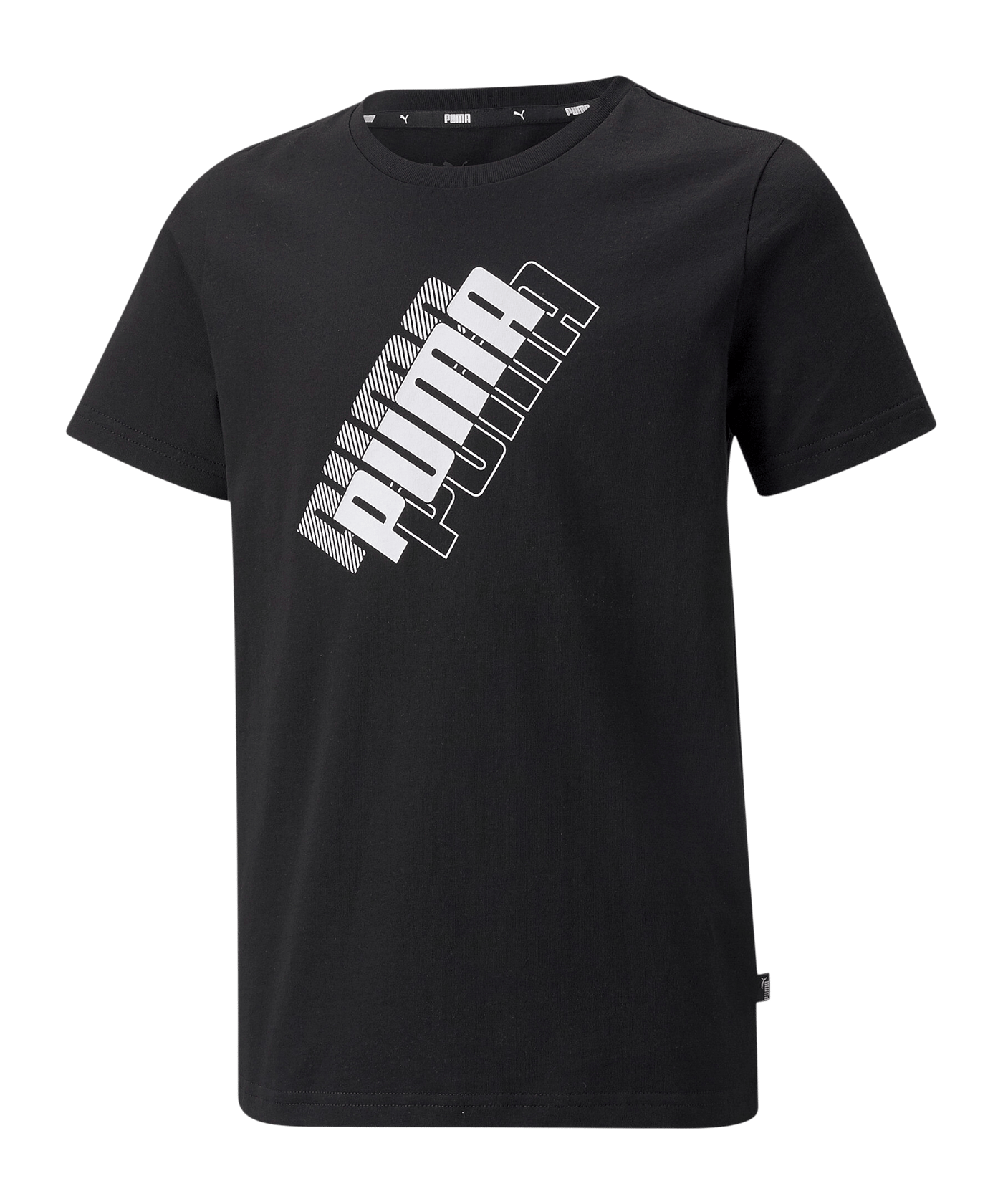PUMA Power Logo T-Shirt Kids Schwarz F01 - schwarz