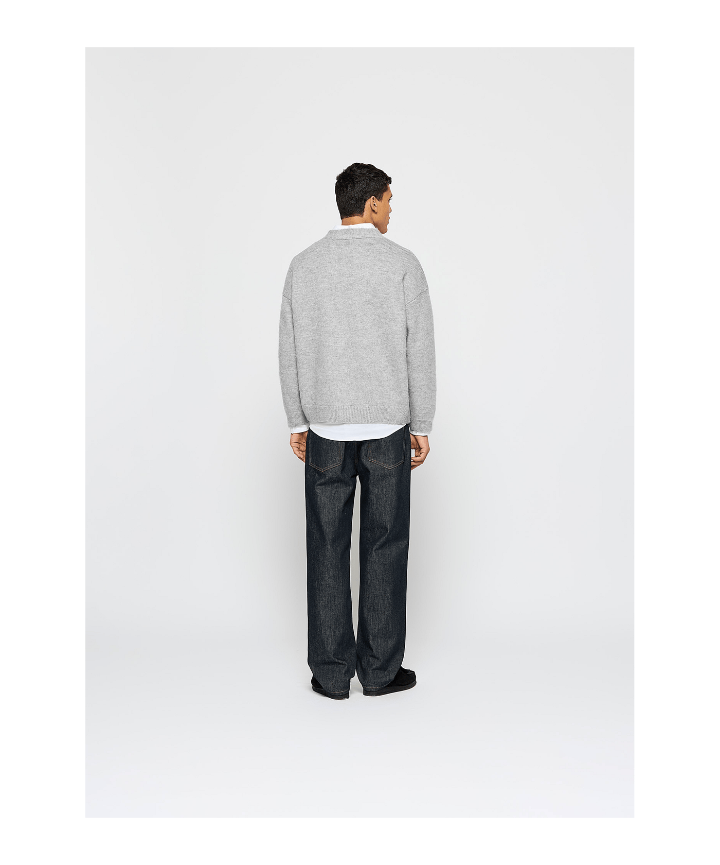 Burocs Fuzzy Jacquard Cardigan Jacke Grau - grau