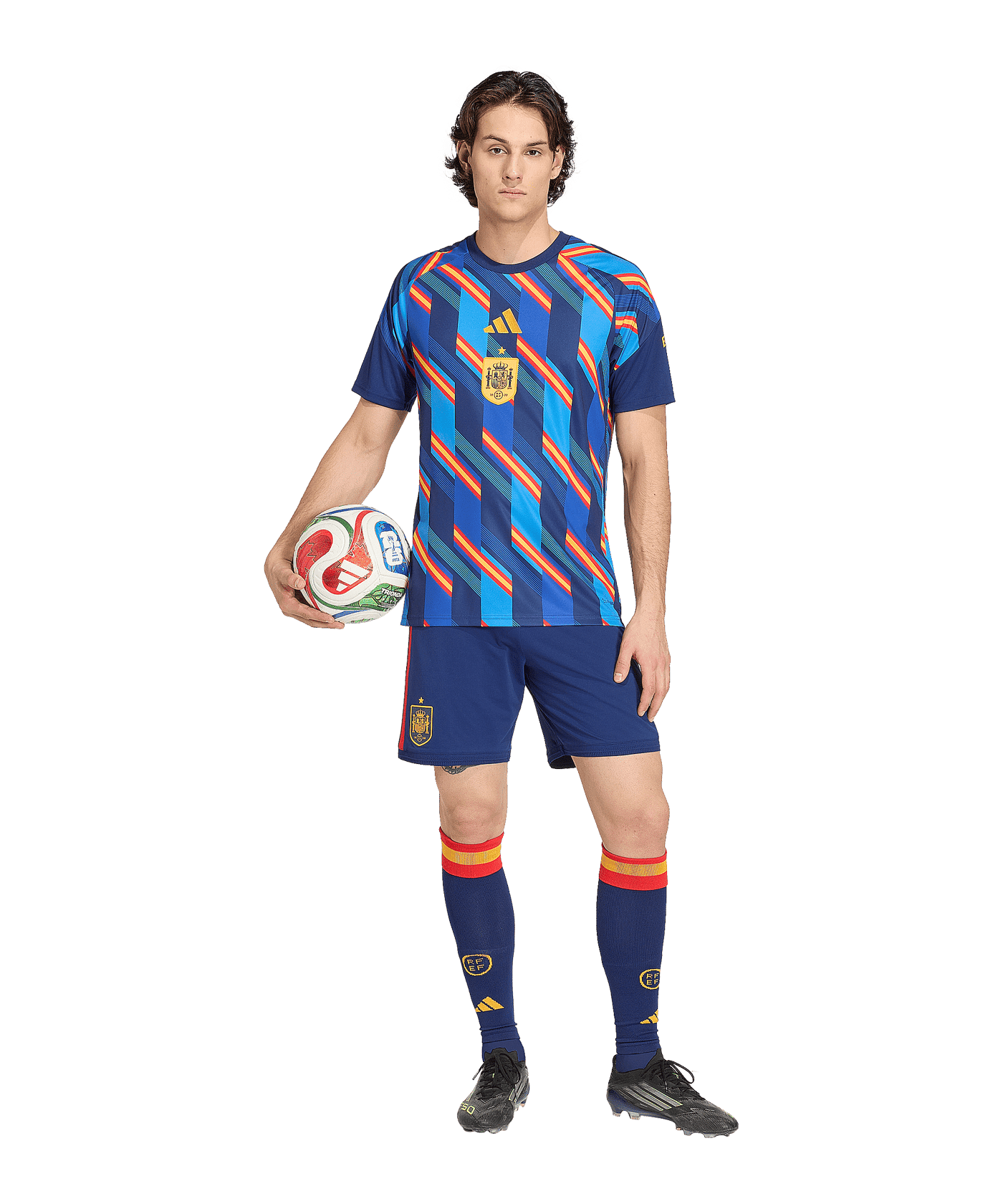adidas RFEF Spanien Prematch T-Shirt Blau - blau