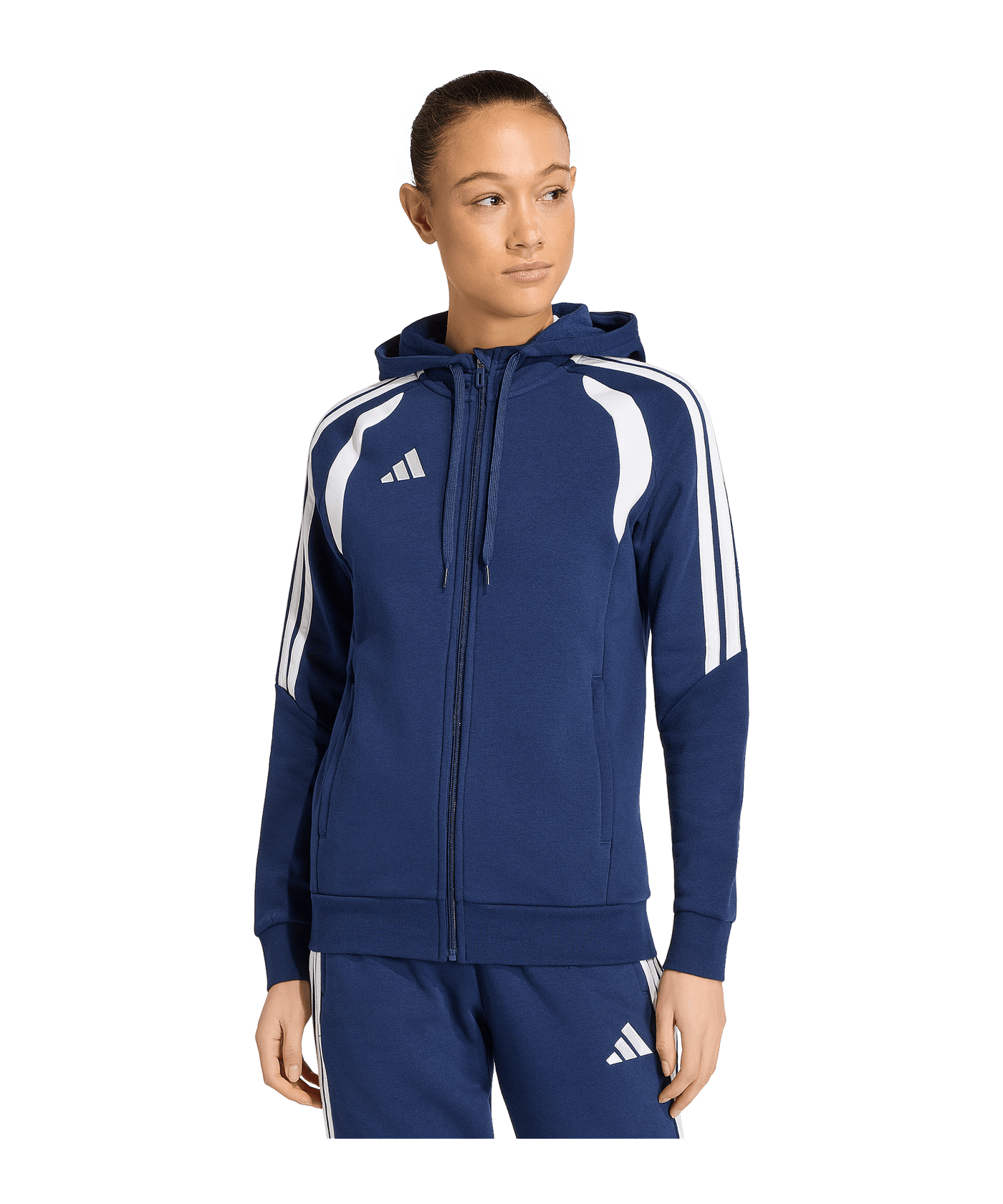 adidas Tiro 26 League Kapuzenjacke Damen Dunkelblau - weiss