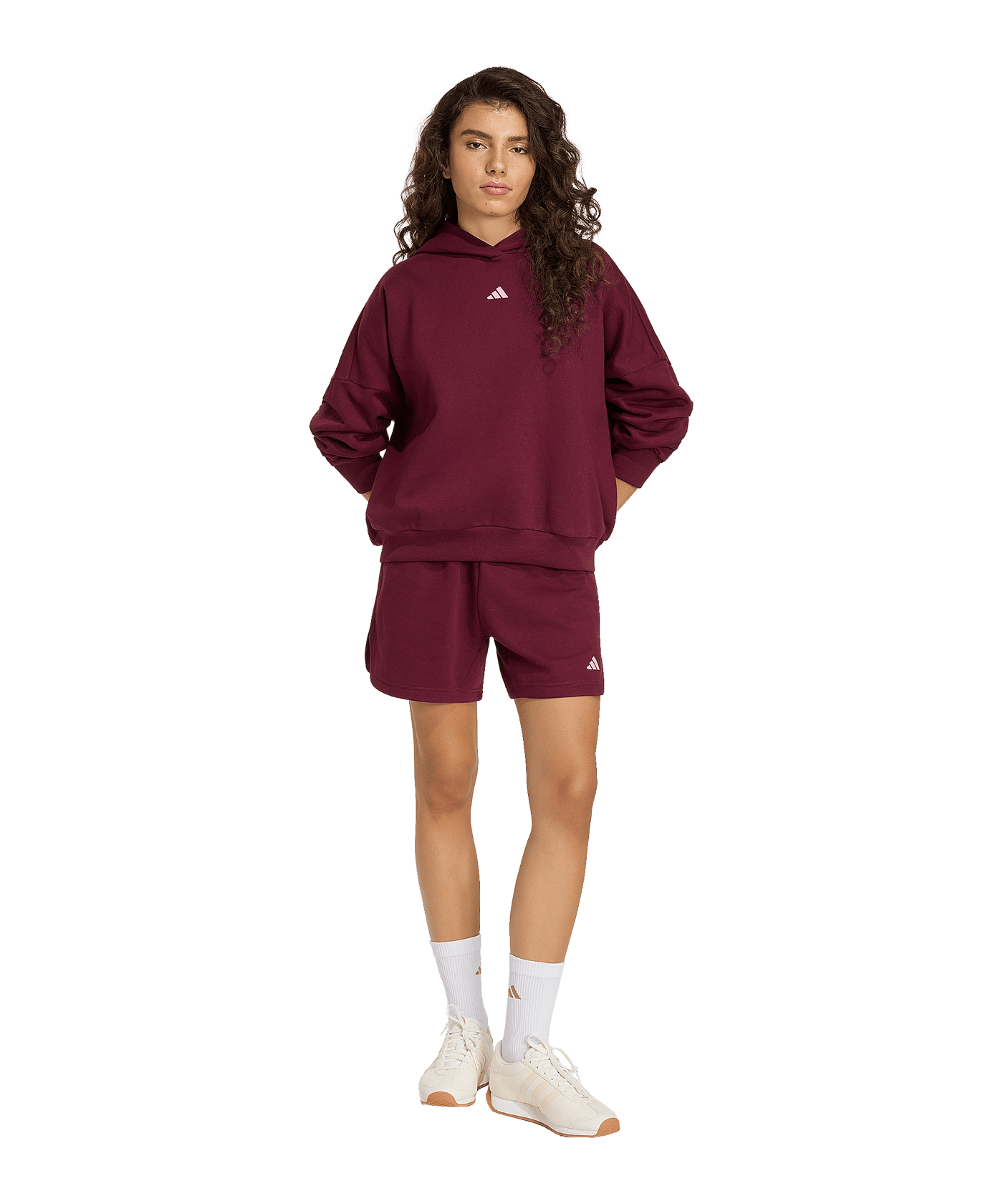 adidas 3 Stripes Studio Hoody Damen Rot - rot