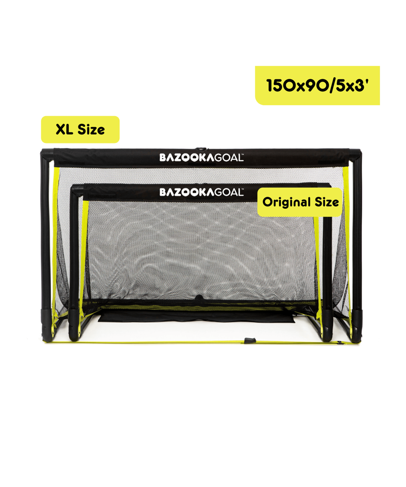 BAZOOKAGOAL Telescoptor 150x90 cm Schwarz Gelb - schwarz