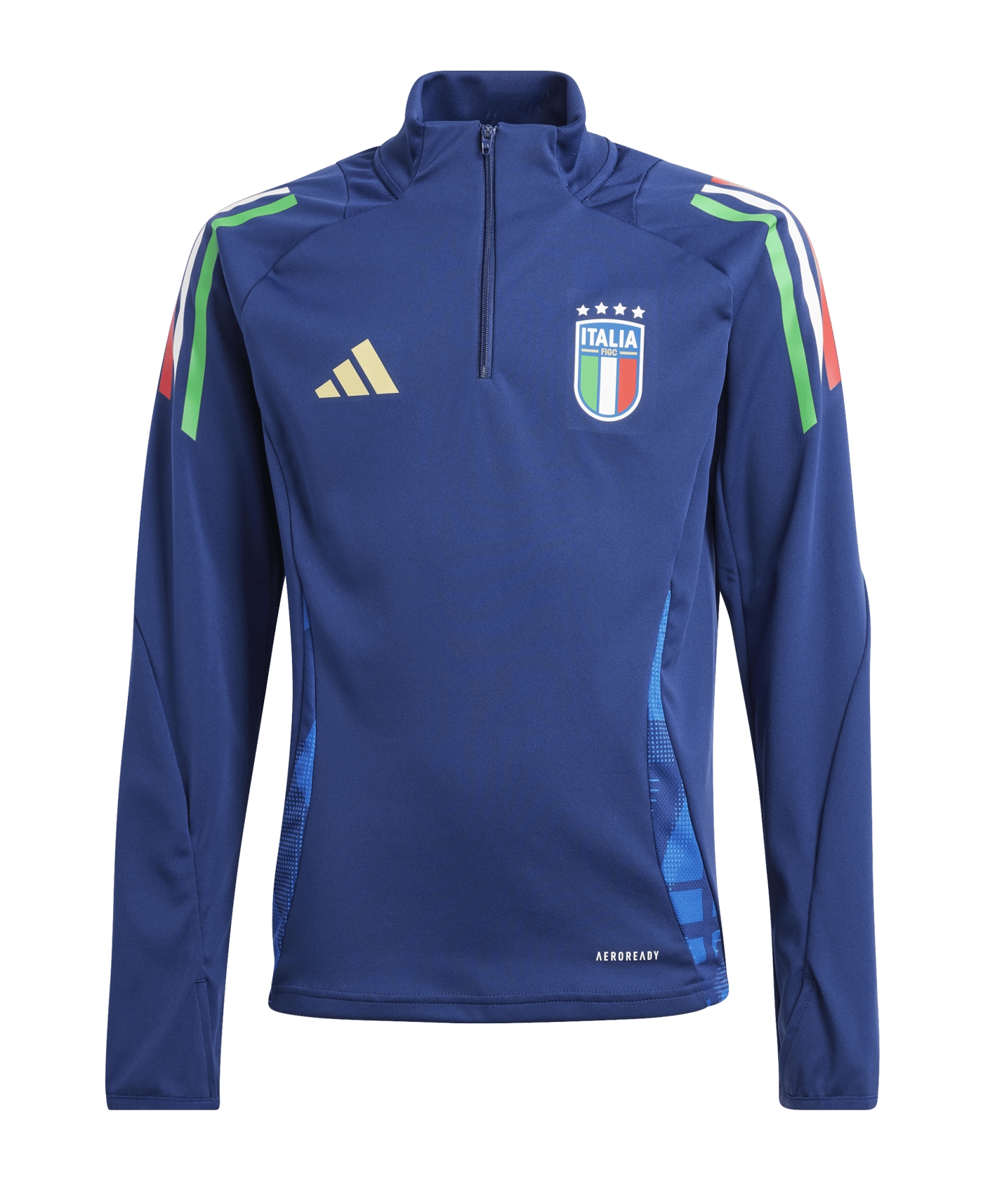 adidas Italien HalfZip Sweatshirt EM 2024 Kids Blau - blau