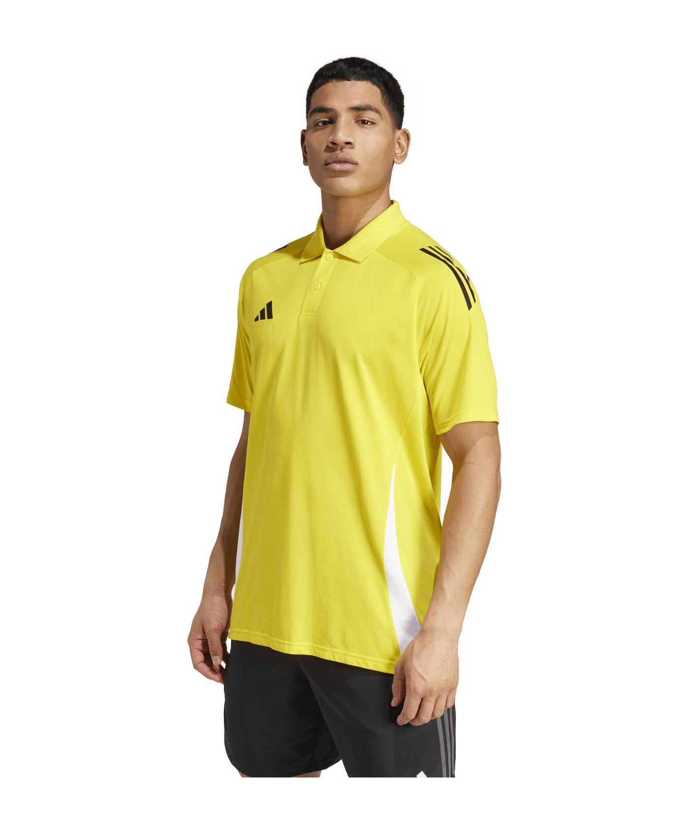 adidas Tiro 24 Competition Poloshirt Grau Weiss - gelb