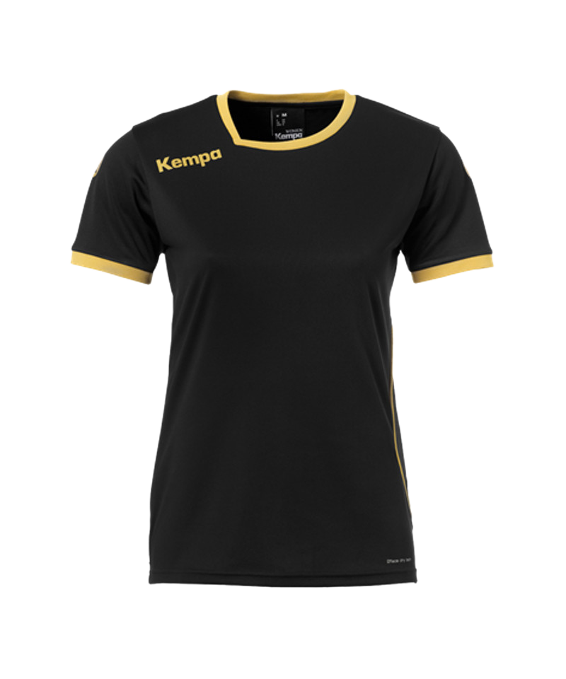 Kempa Curve Trikot T-Shirt Damen Schwarz Gold F05 - schwarz