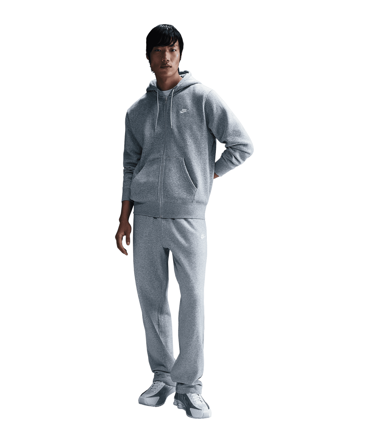Nike Club Fleece Kapuzenjacke Grau F063 - grau