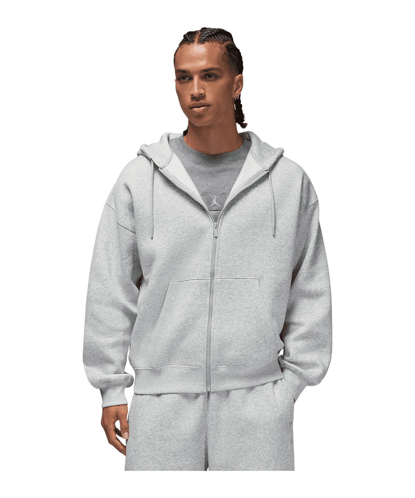 Jordan Brooklyn Oversized Kapuzenjacke Grau F050 - grau