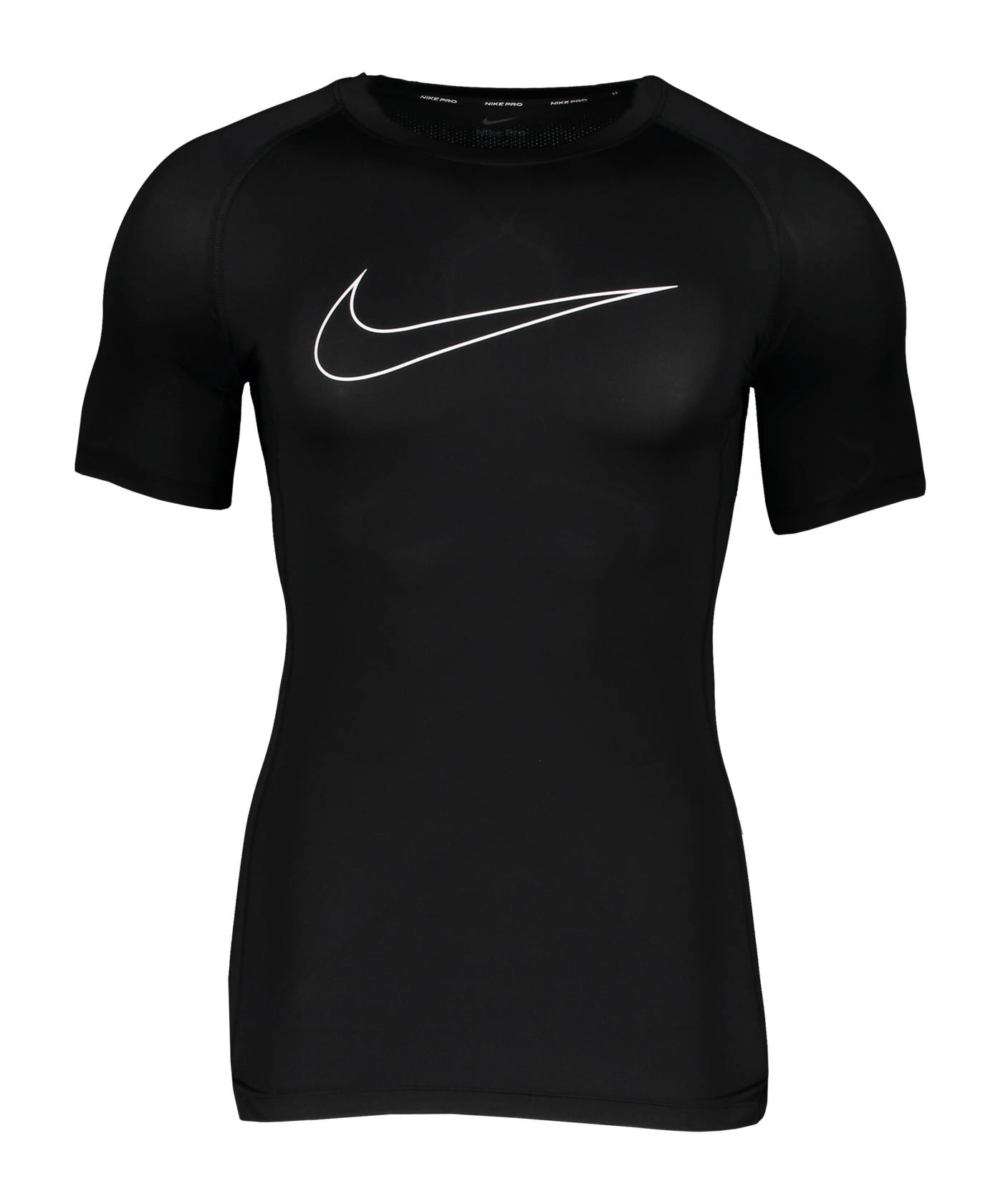 Nike Pro Tight-Fit T-Shirt Schwarz Weiss F010 - schwarz