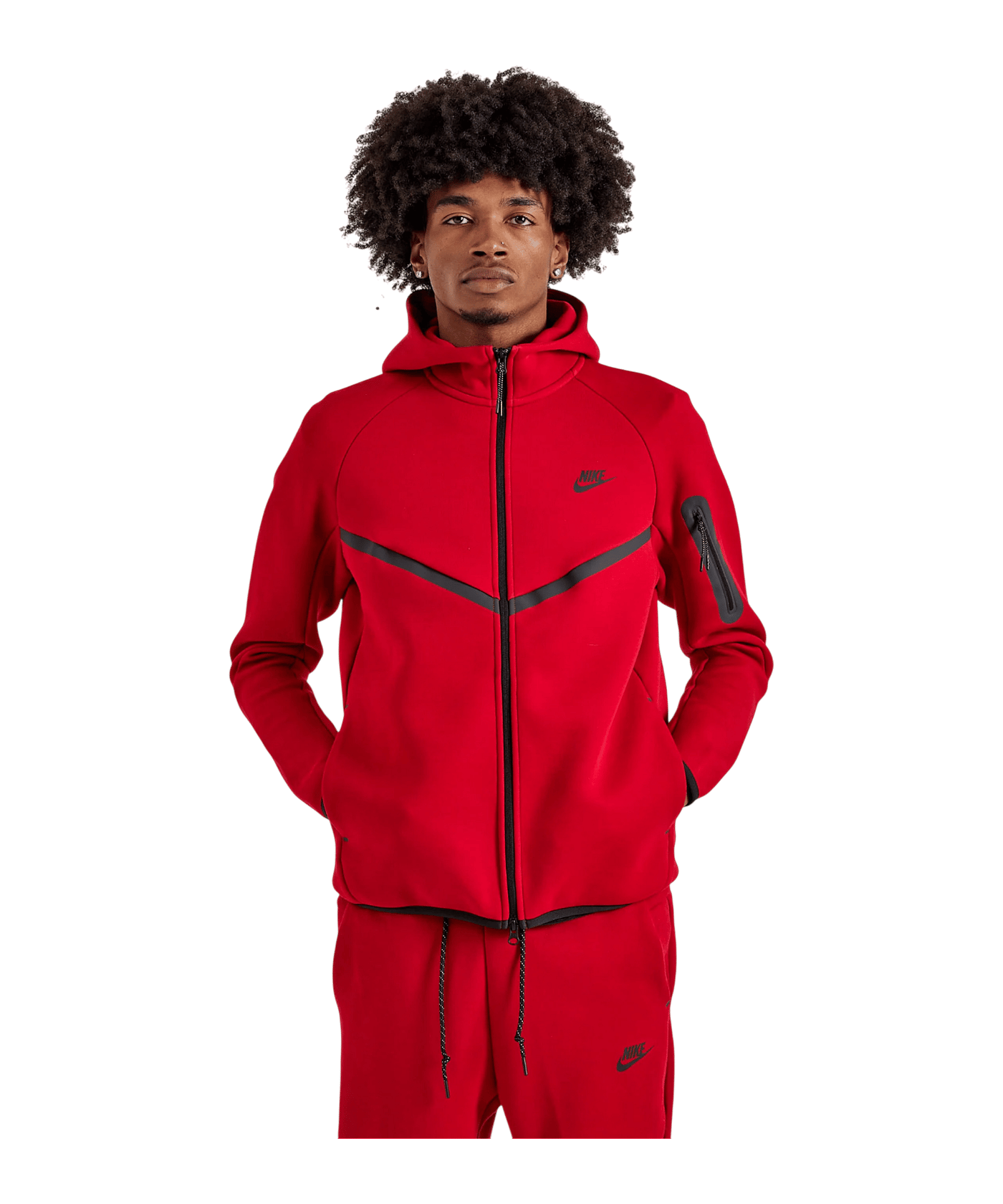 Nike Tech Windrunner Kapuzenjacke Rot - rot