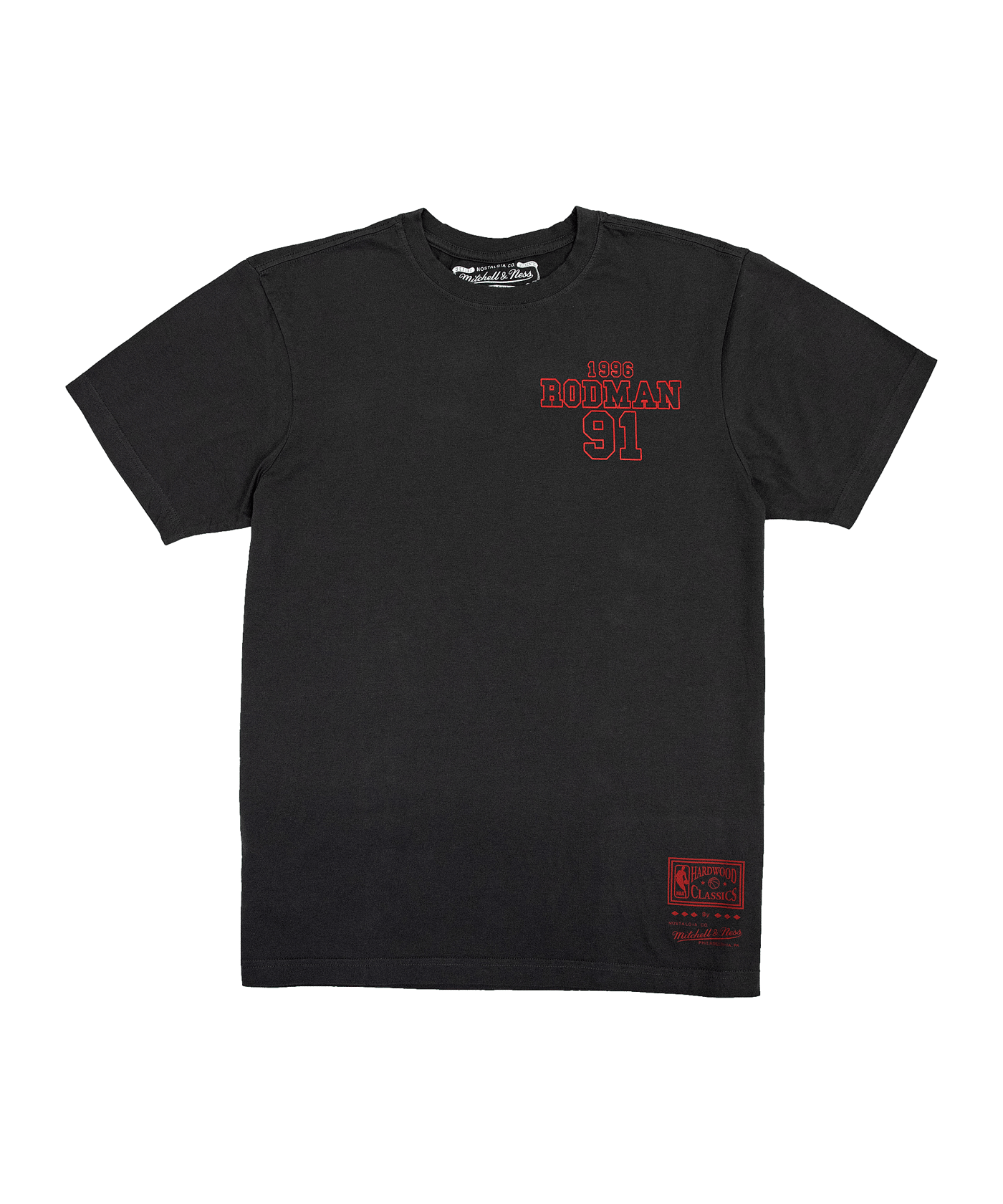 Mitchell and Ness Chicago Bulls NBA 96 Championship Dennis Rodman T-Shirt Schwarz - schwarz