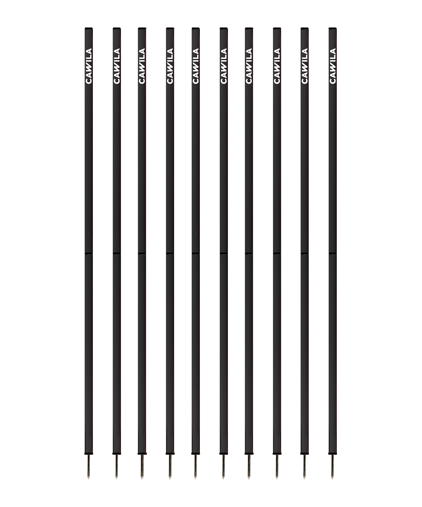 Cawila Academy Slalomstangen 10er Set (33mmx180cm) Schwarz - schwarz