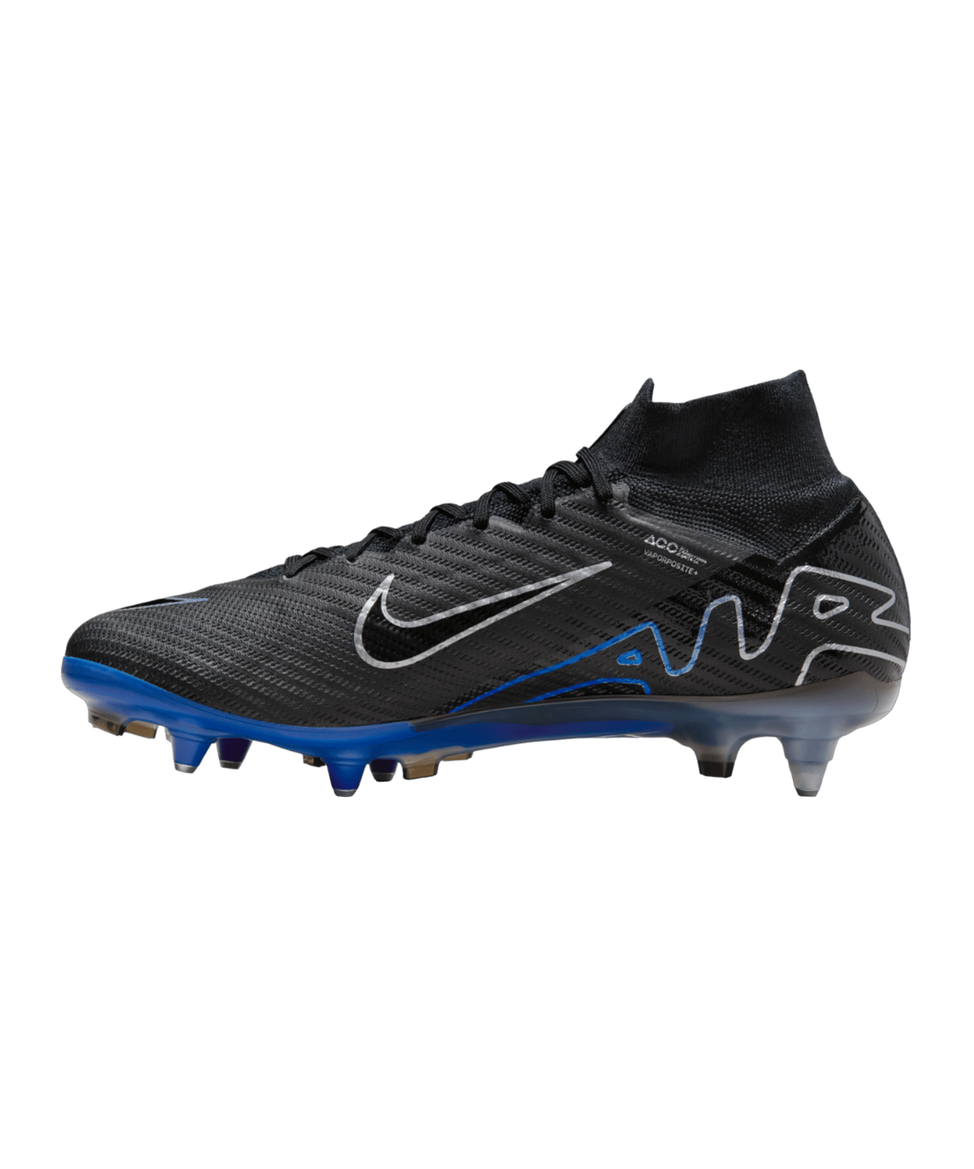 Nike Air Zoom Mercurial Superfly IX Elite SG-Pro AC Schwarz Silber Blau F040 - schwarz