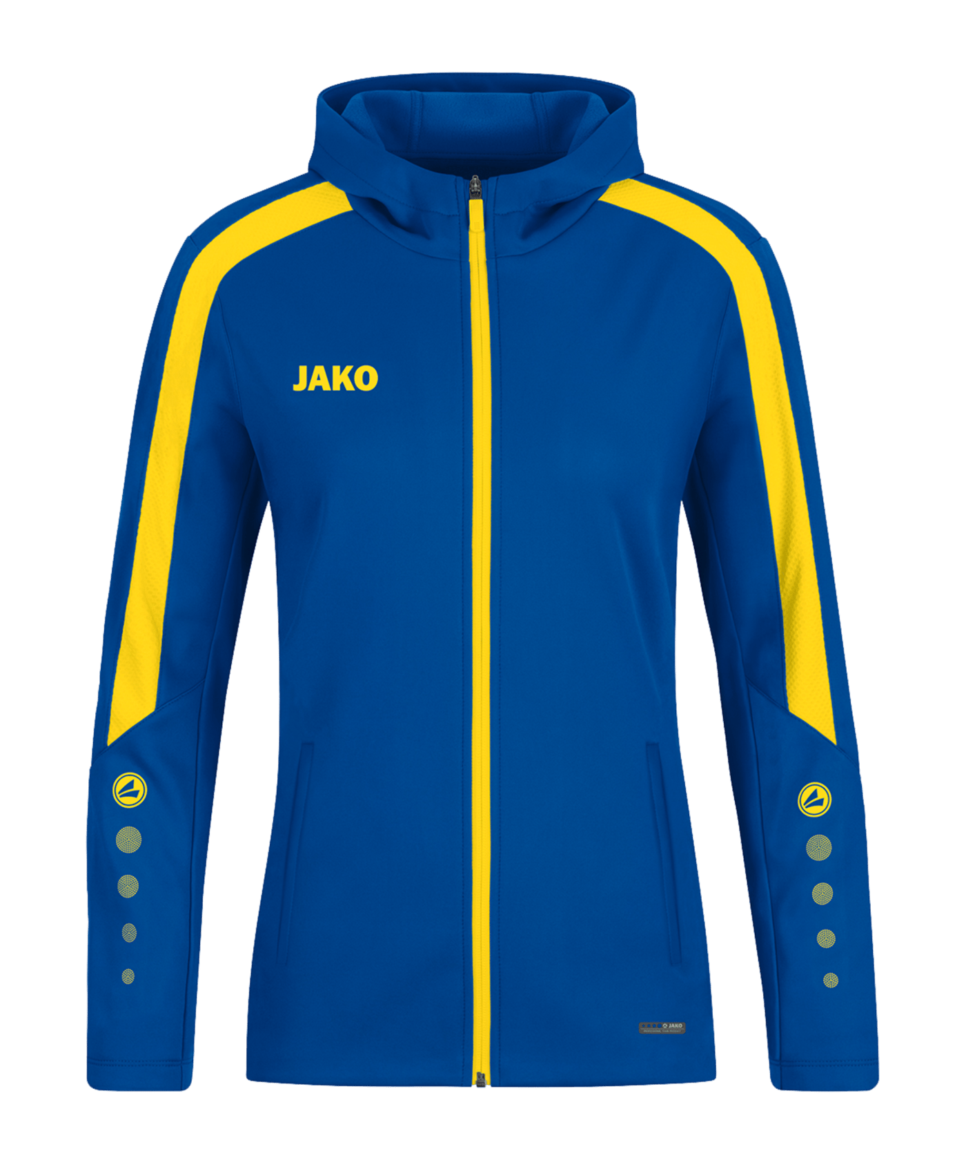 JAKO Power Kapuzenjacke Damen Blau Gelb F404 - blau