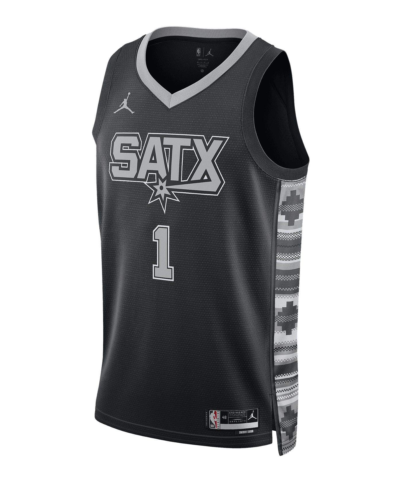 Jordan NBA San Antonio Spurs Statement Edition Swingman Trikot Schwarz F014 - grau