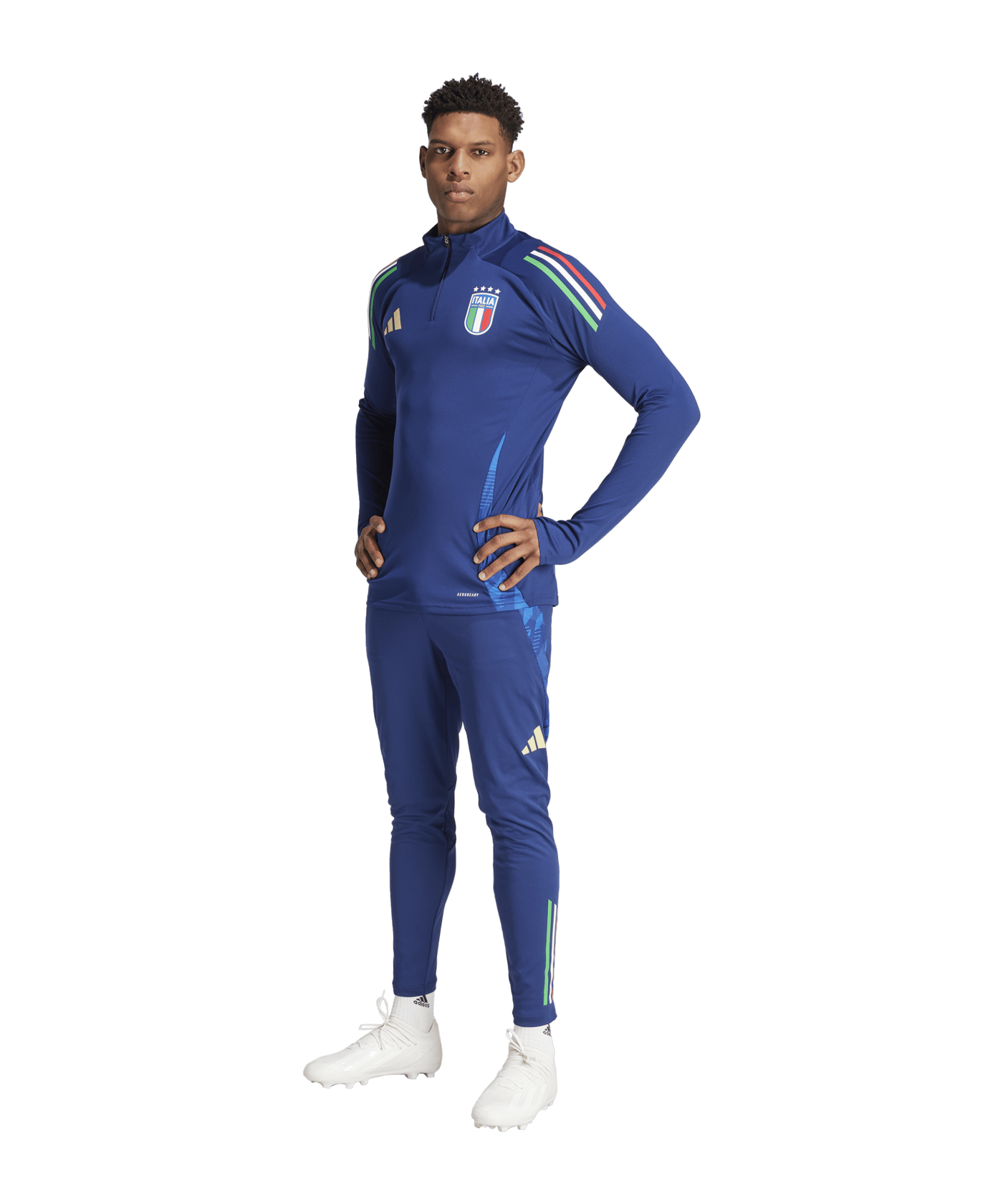 adidas Italien HalfZip Sweatshirt EM 2024 Blau - blau