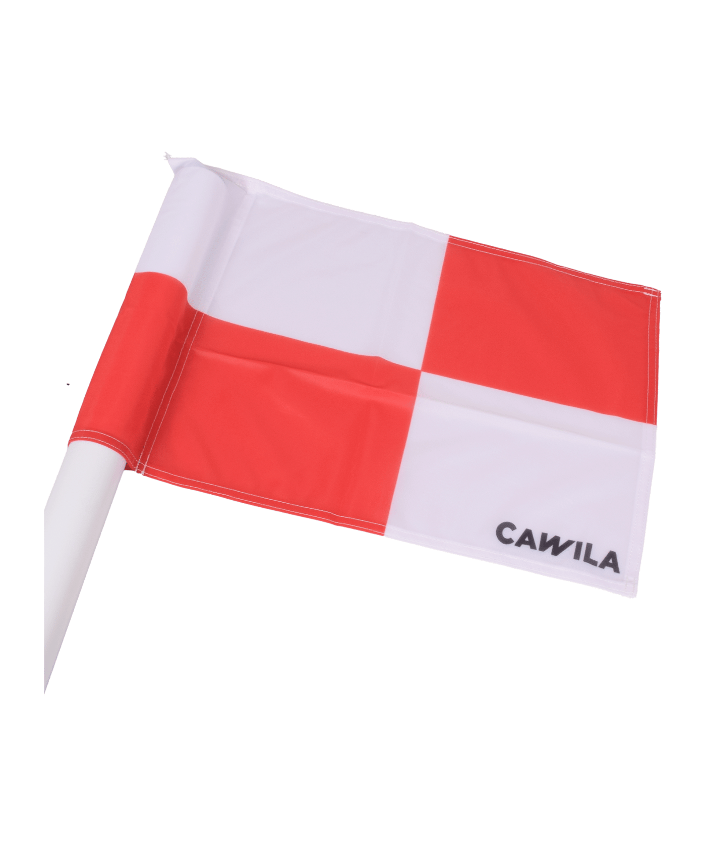 Cawila Eckfahne CHECKERED 45x45cm Weiss Rot - weiss